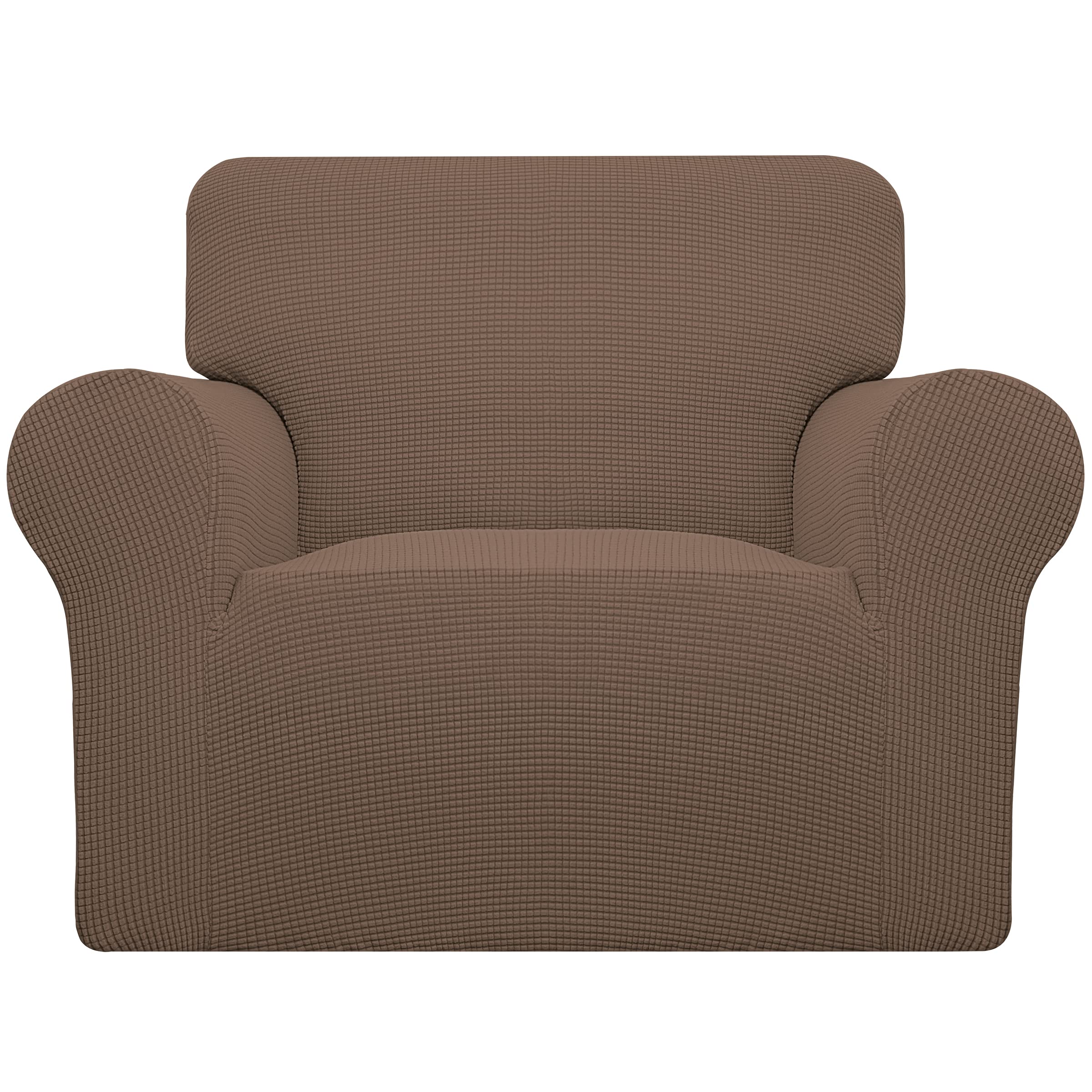 Easy-Going Stretch Sofa Slipcover 1-Piece Sofa Cover Furniture Protector Couch Soft with Elastic Bottom for Kids, Polyester Spandex Jacquard Fabric Small Checks (Sofa, Black)