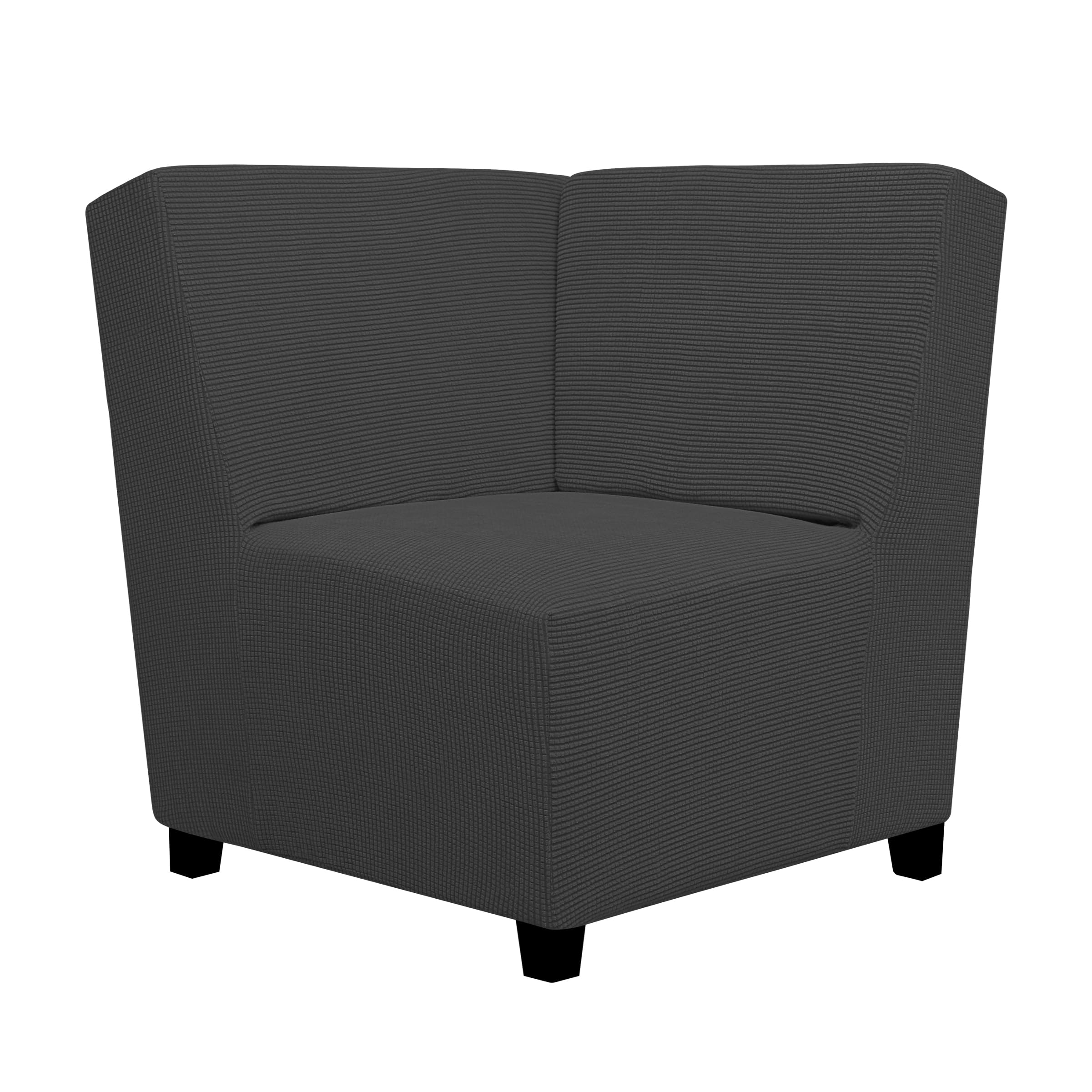 Easy-Going Stretch Sofa Slipcover 1-Piece Sofa Cover Furniture Protector Couch Soft with Elastic Bottom for Kids, Polyester Spandex Jacquard Fabric Small Checks (Sofa, Dark Gray)