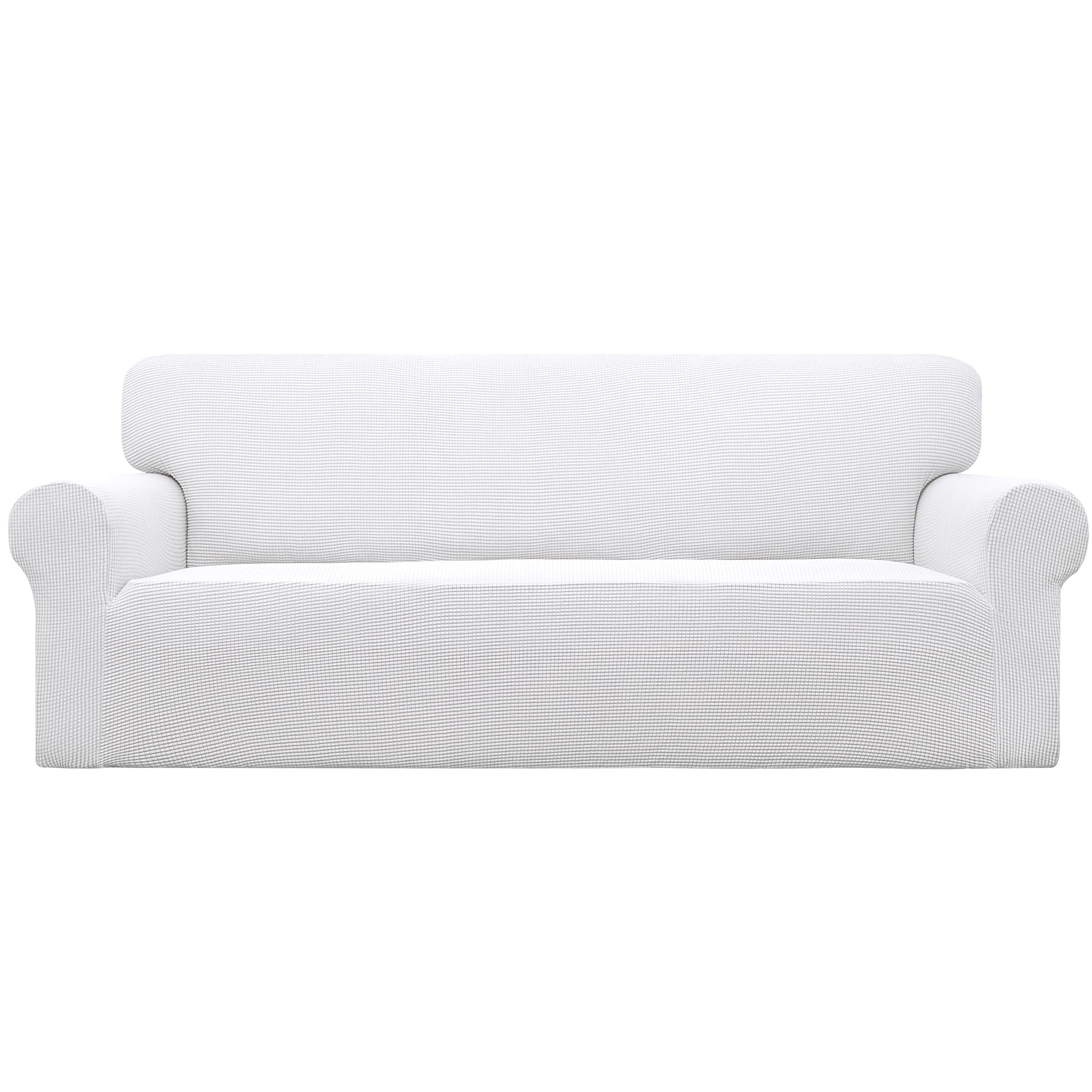 Easy-Going Stretch Sofa Slipcover 1-Piece Sofa Cover Furniture Protector Couch Soft with Elastic Bottom for Kids, Polyester Spandex Jacquard Fabric Small Checks (Sofa, Black)