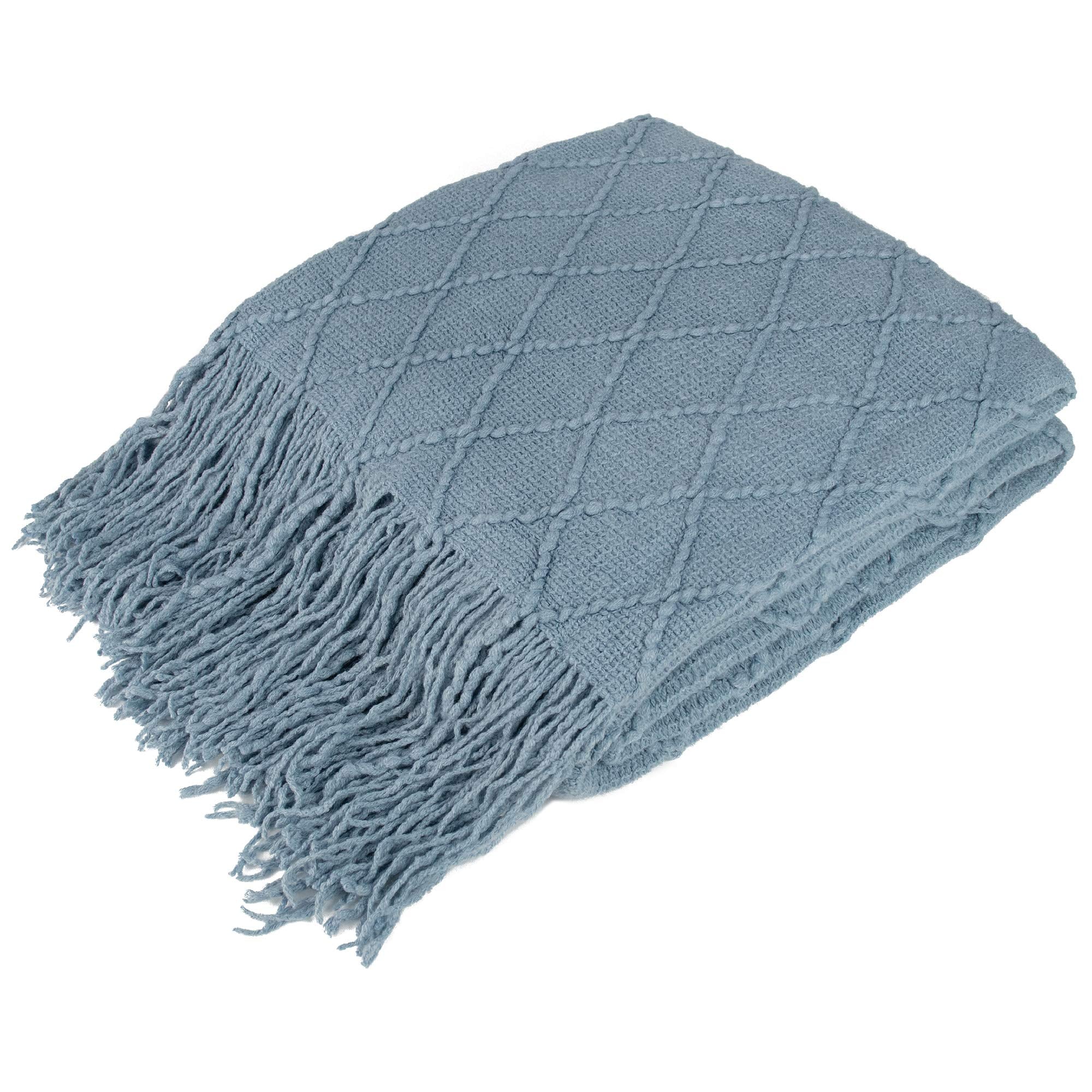 PAVILIA Tan Taupe Knit Throw Blanket for Couch Bed, Soft Knitted Farmhouse Sofa Throw for Living Room, Lightweight Decorative Fall Throw Blanket for Chair, Outdoor Textured Boho Blanket, 50x60