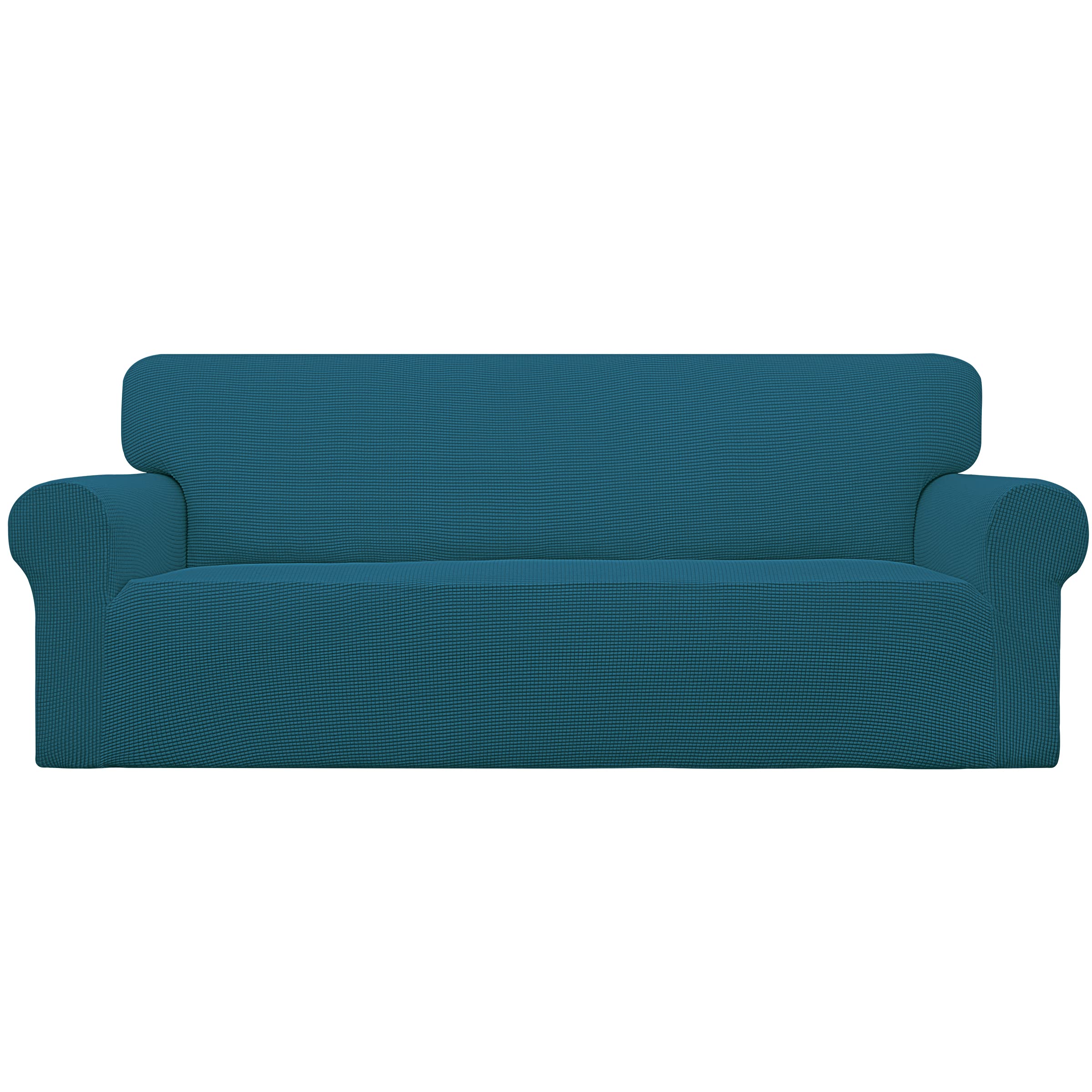 Easy-Going Stretch Sofa Slipcover 1-Piece Sofa Cover Furniture Protector Couch Soft with Elastic Bottom for Kids, Polyester Spandex Jacquard Fabric Small Checks (Sofa, Dark Gray)