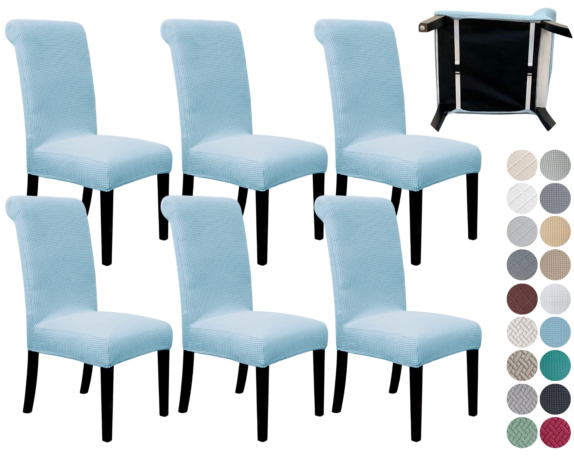 SPRINGRICO 4 Pack Dining Room Chair Covers with seat Belt, Stretch Parsons Chair Slipcover Washable Kitchen Dining Chair Cover Removable Seat Protector Set of 4, S3- Warm Cream