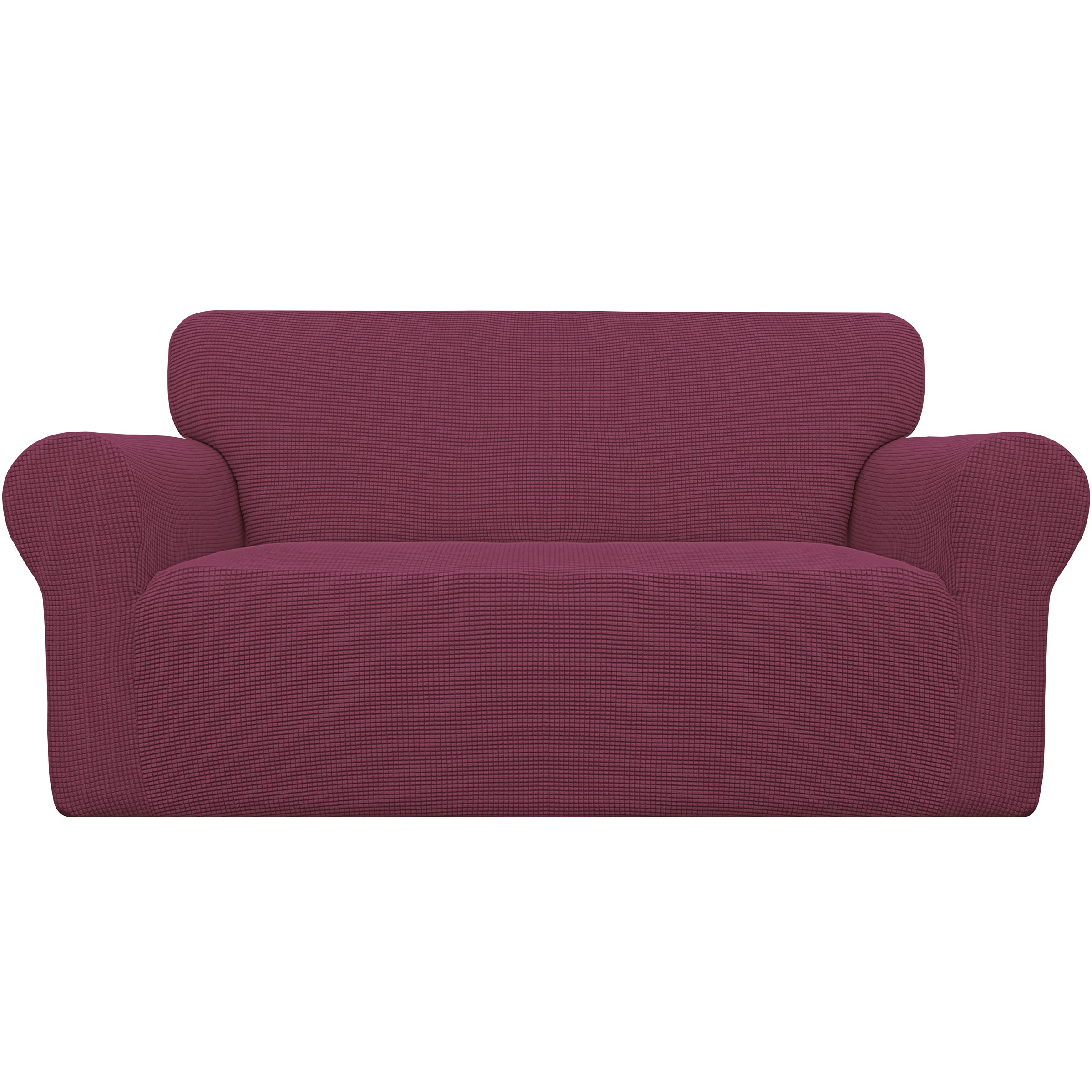 Easy-Going Stretch Sofa Slipcover 1-Piece Sofa Cover Furniture Protector Couch Soft with Elastic Bottom for Kids, Polyester Spandex Jacquard Fabric Small Checks (Sofa, Dark Gray)