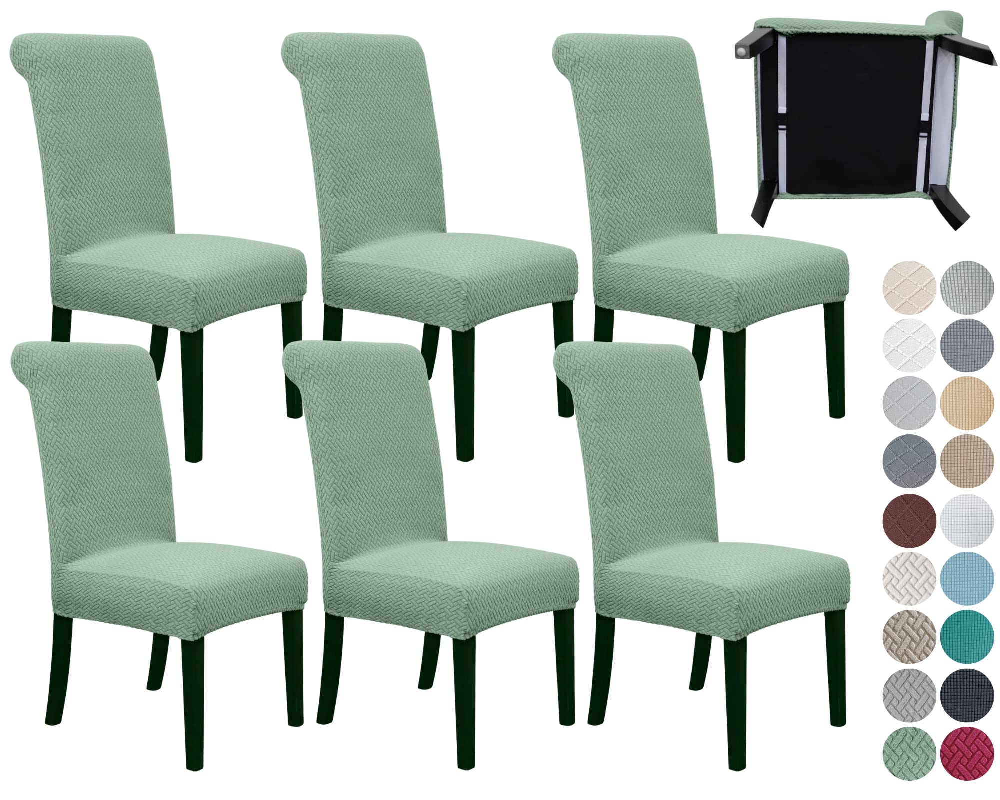 SPRINGRICO 4 Pack Dining Room Chair Covers with seat Belt, Stretch Parsons Chair Slipcover Washable Kitchen Dining Chair Cover Removable Seat Protector Set of 4, S3- Warm Cream