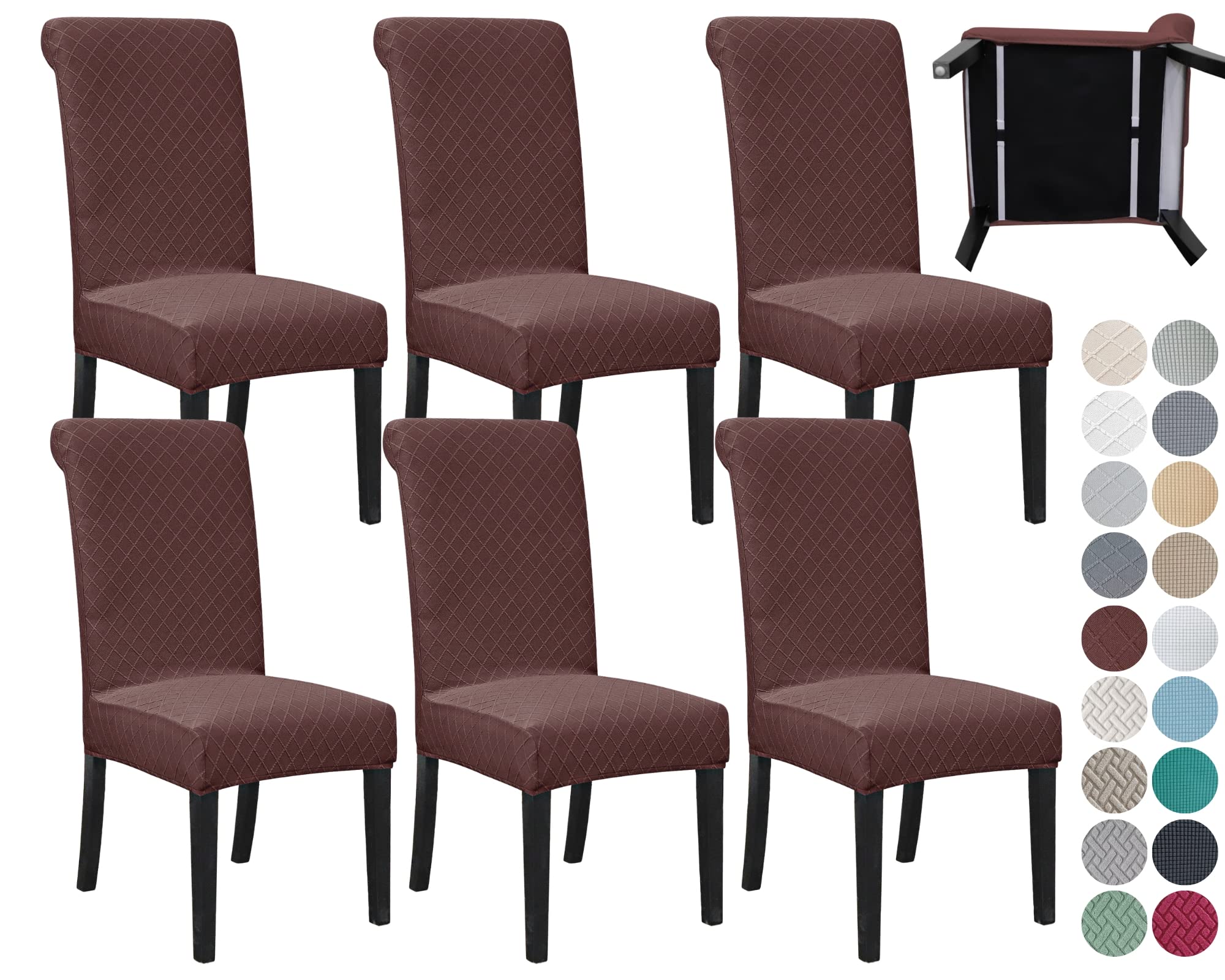 SPRINGRICO 4 Pack Dining Room Chair Covers with seat Belt, Stretch Parsons Chair Slipcover Washable Kitchen Dining Chair Cover Removable Seat Protector Set of 4, S3- Warm Cream