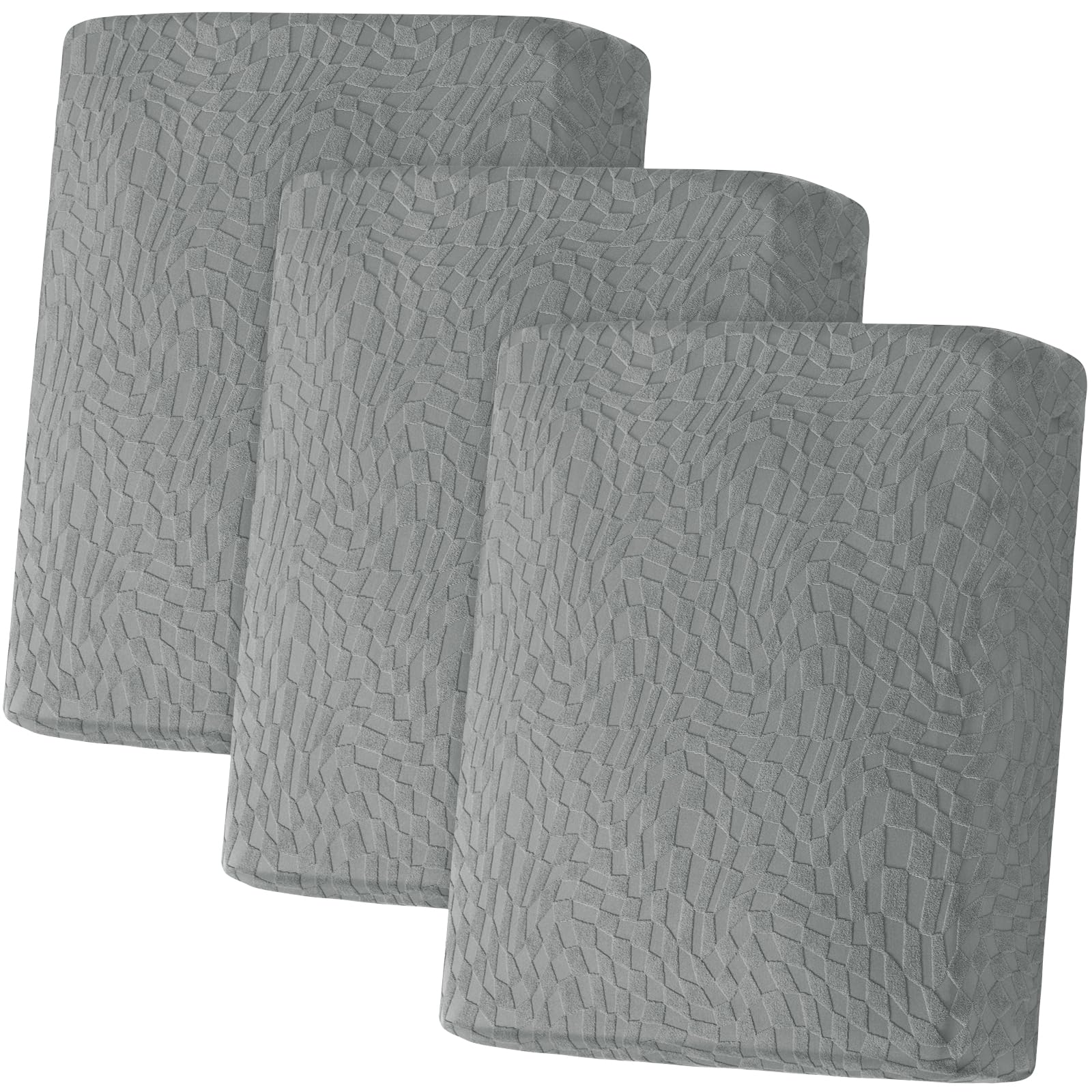 ZNSAYOTX 1 Piece Jacquard Couch Covers for 3 Cushion Couch Living Room High Stretch Sofa Cover Pets Dogs Friendly Anti Slip Thickened Slipcovers Furniture Protector (Sofa, Light Grey)