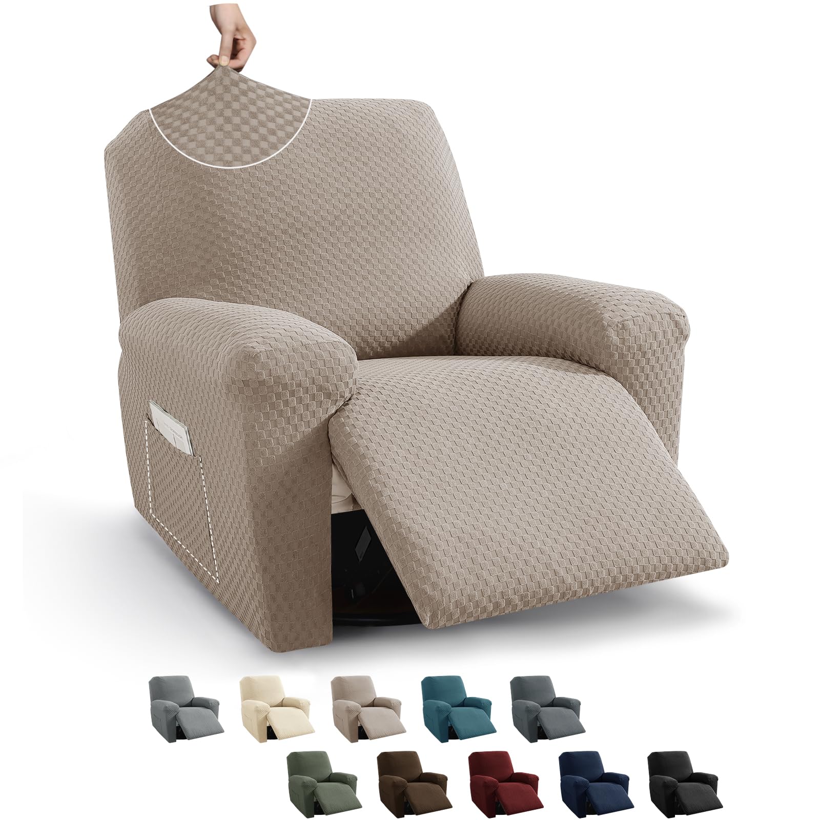 MAXIJIN 4 Piece Couch Covers for 3 Cushion Couch Super Stretch Non Slip Couch Cover for Dogs Pet Friendly Elastic Jacquard Furniture Protector Sofa Slipcovers (Sofa, Light Gray)