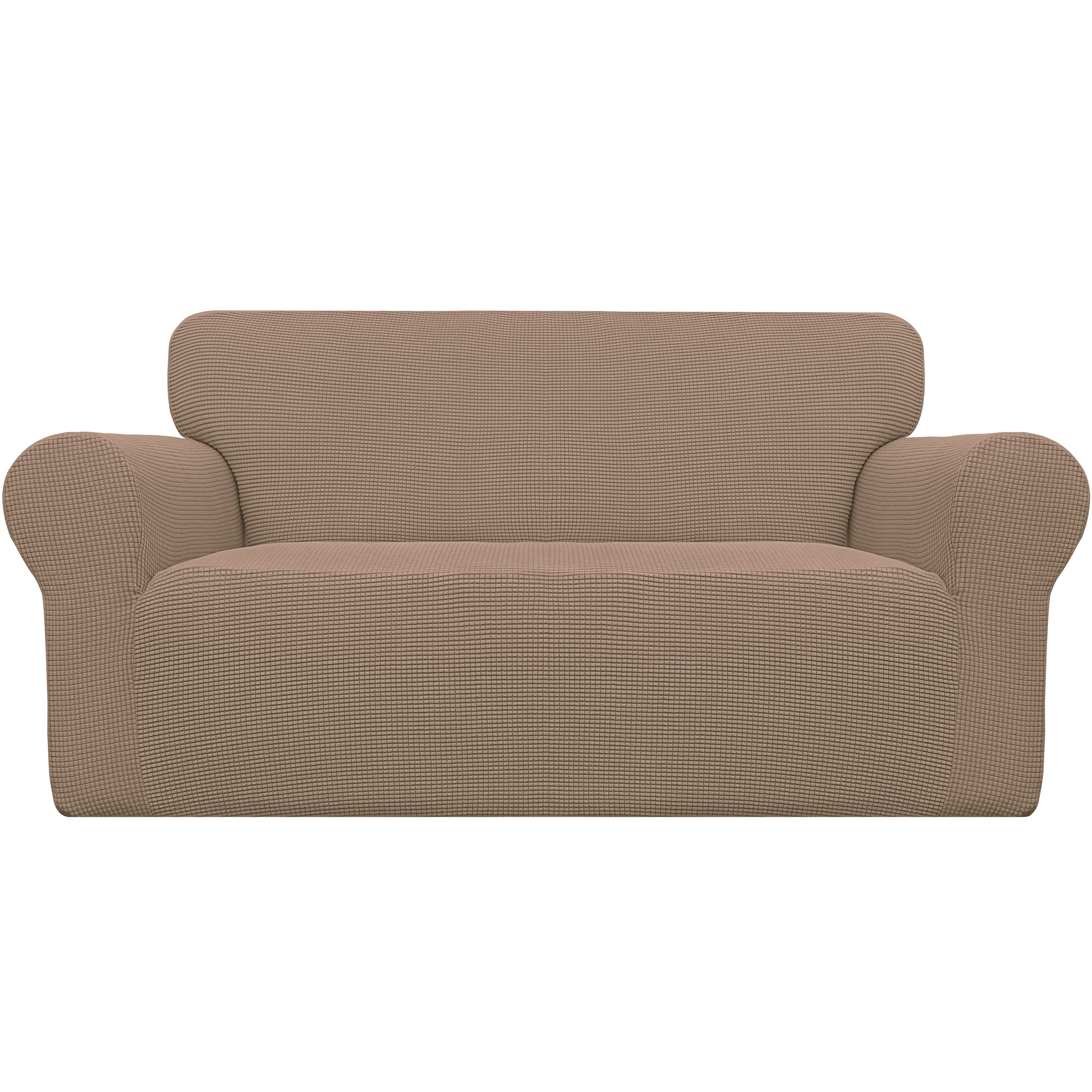 Easy-Going Stretch Sofa Slipcover 1-Piece Sofa Cover Furniture Protector Couch Soft with Elastic Bottom for Kids, Polyester Spandex Jacquard Fabric Small Checks (Sofa, Black)