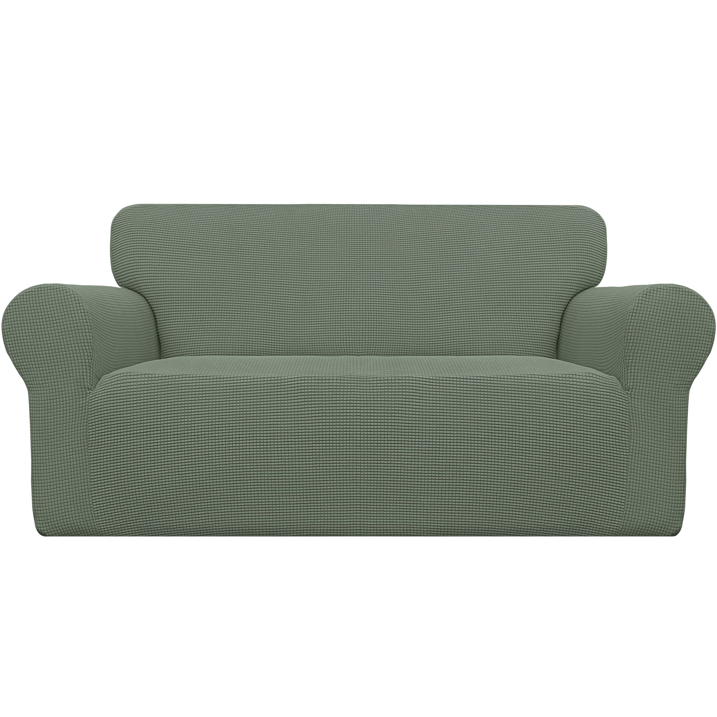 Easy-Going Stretch Sofa Slipcover 1-Piece Sofa Cover Furniture Protector Couch Soft with Elastic Bottom for Kids, Polyester Spandex Jacquard Fabric Small Checks (Sofa, Dark Gray)