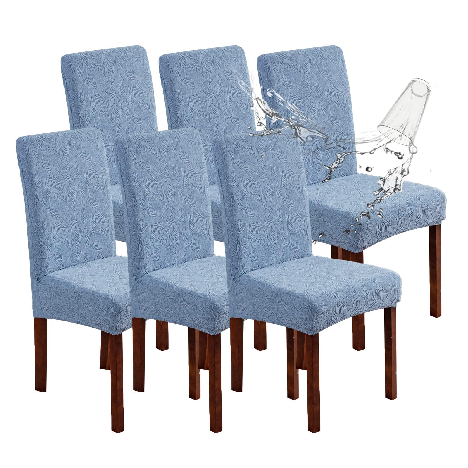 Waterproof Dining Chair Covers, Chair Covers for Dining Room Stretch Parsons Chair Slipcover, for Dining Room Kitchen Chair Protector Cover, Removable, Washable