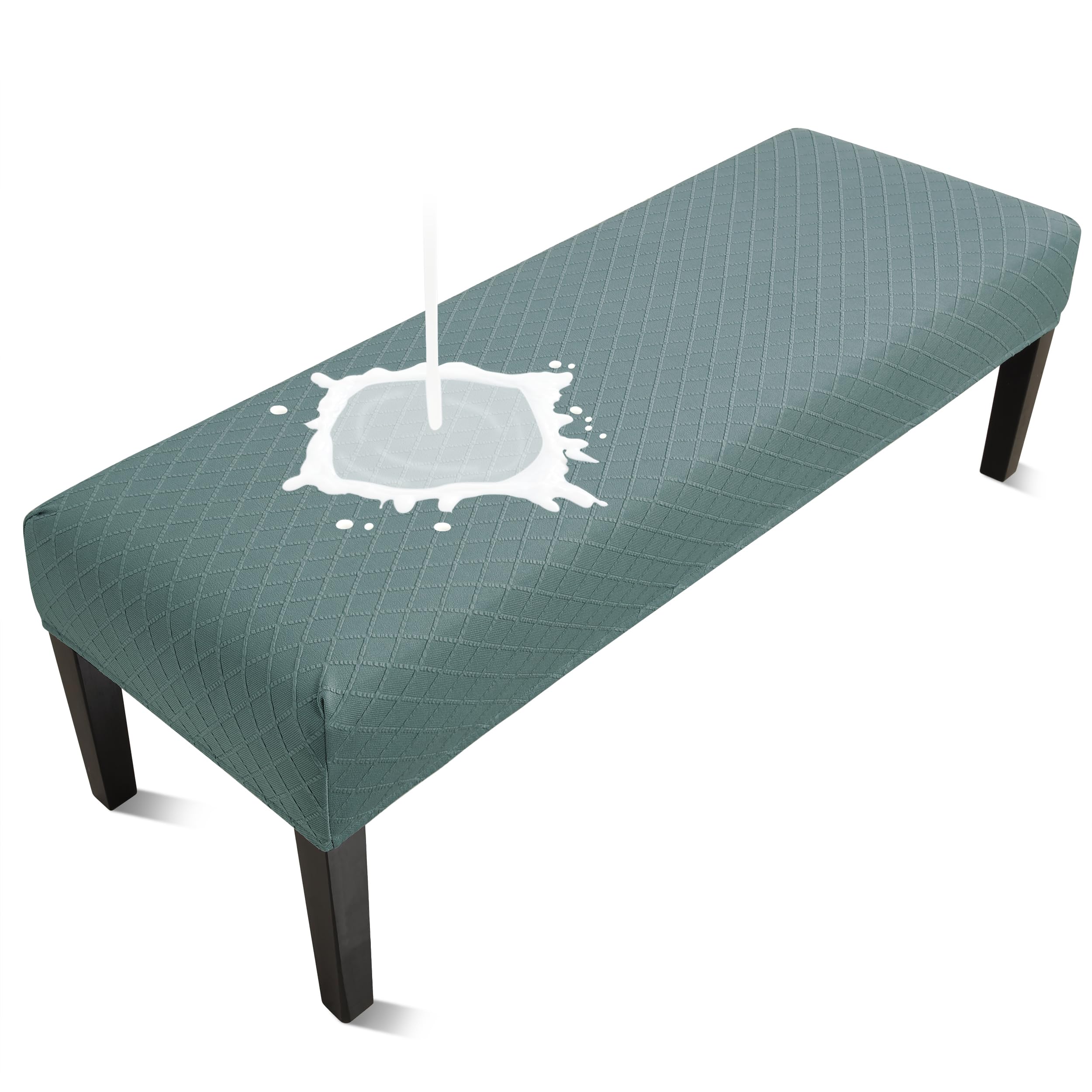Fuloon Waterproof Dining Bench Cover, Removable Bench Slipcover Washable Bench Seat Protector Cover for Living Room, Bedroom, Kitchen (Beige)