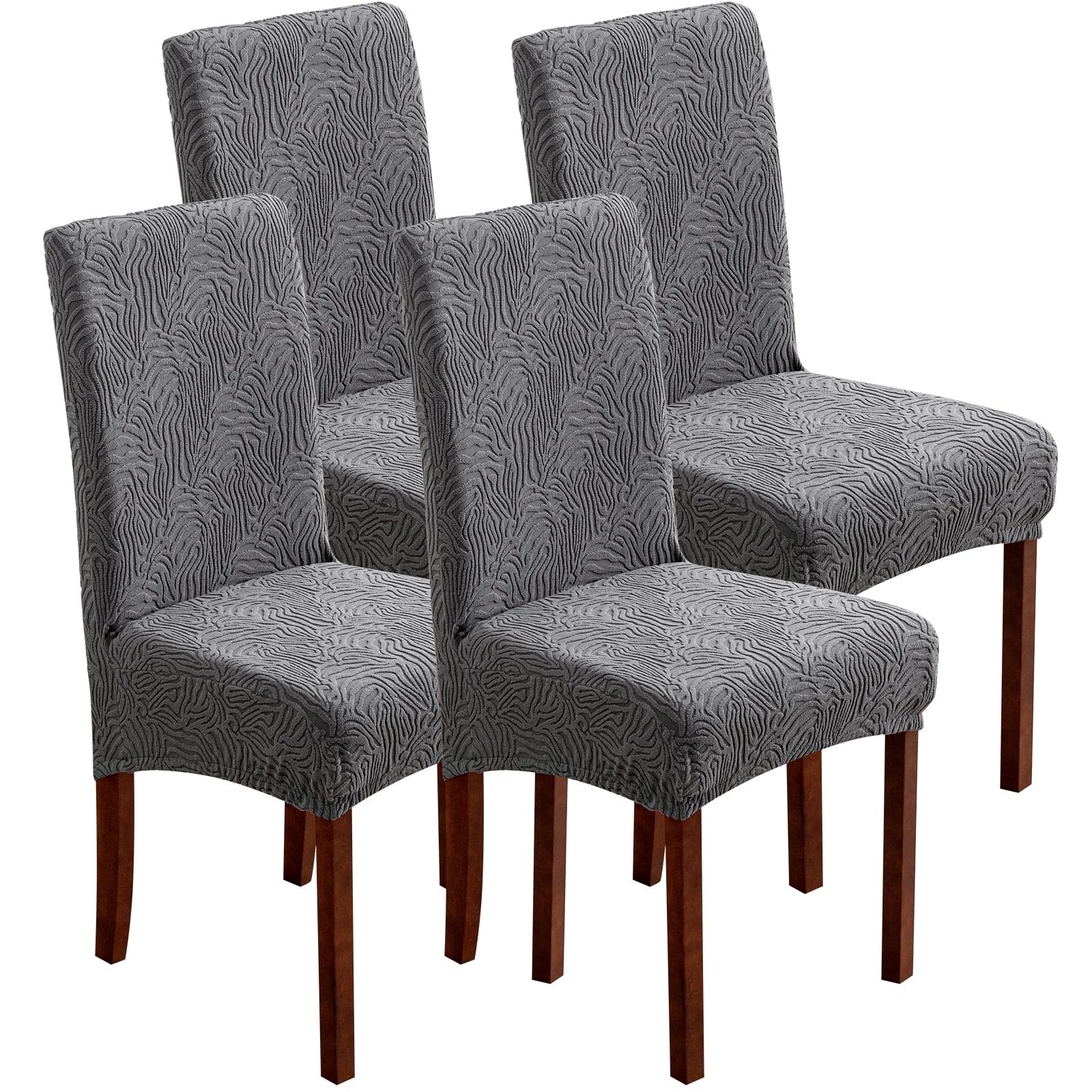 Dining Chair Covers, Chair Covers for Dining Room Stretch Parsons Chair Slipcover, for Dining Room Kitchen Chair Protector Cover, Removable, Washable (Beige, 6 Pack)