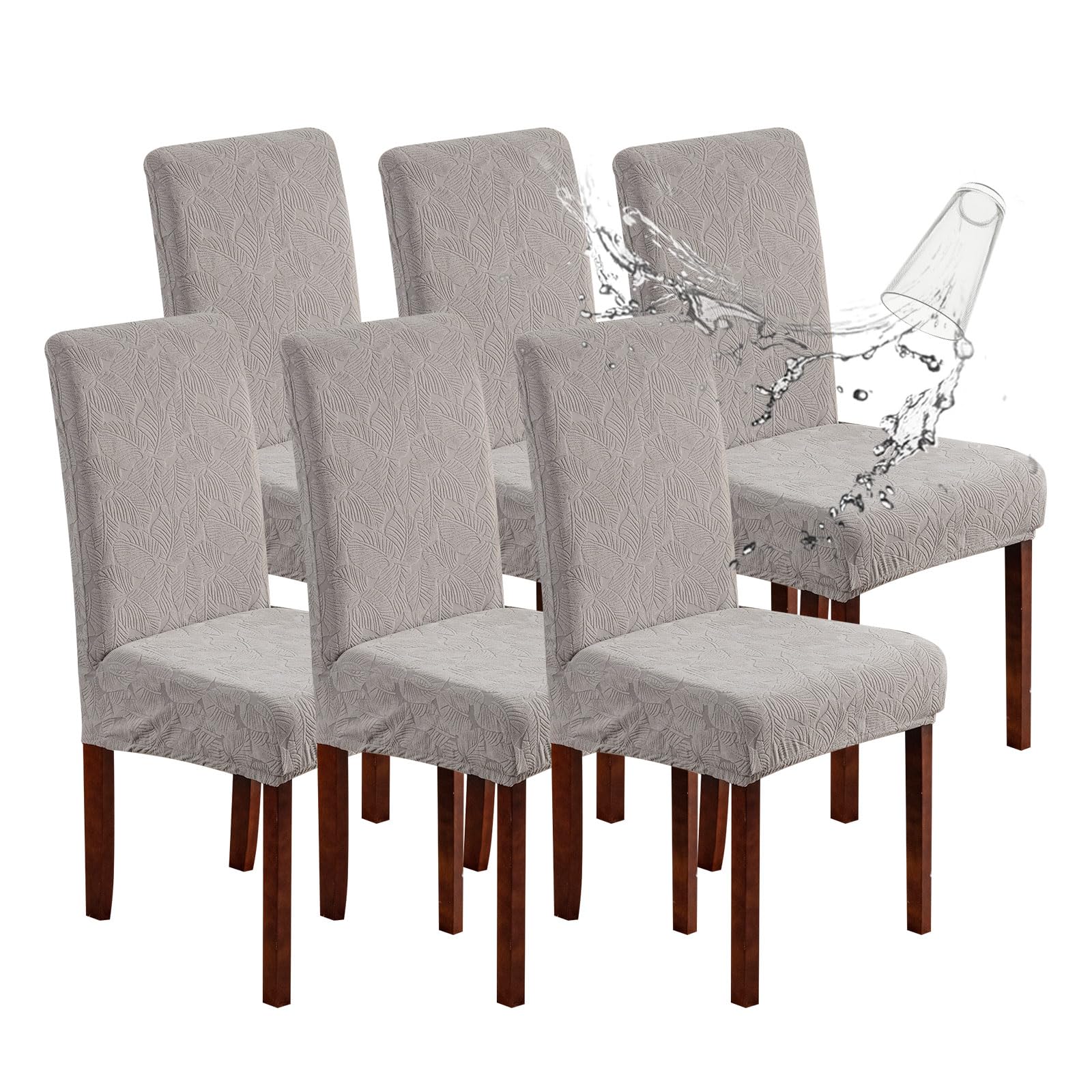 Waterproof Dining Chair Covers, Chair Covers for Dining Room Stretch Parsons Chair Slipcover, for Dining Room Kitchen Chair Protector Cover, Removable, Washable