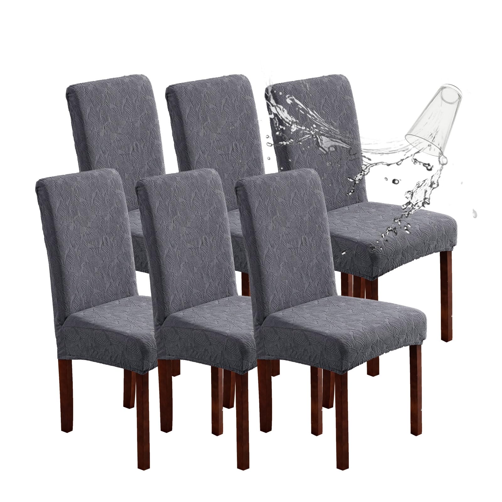 Waterproof Dining Chair Covers, Chair Covers for Dining Room Stretch Parsons Chair Slipcover, for Dining Room Kitchen Chair Protector Cover, Removable, Washable