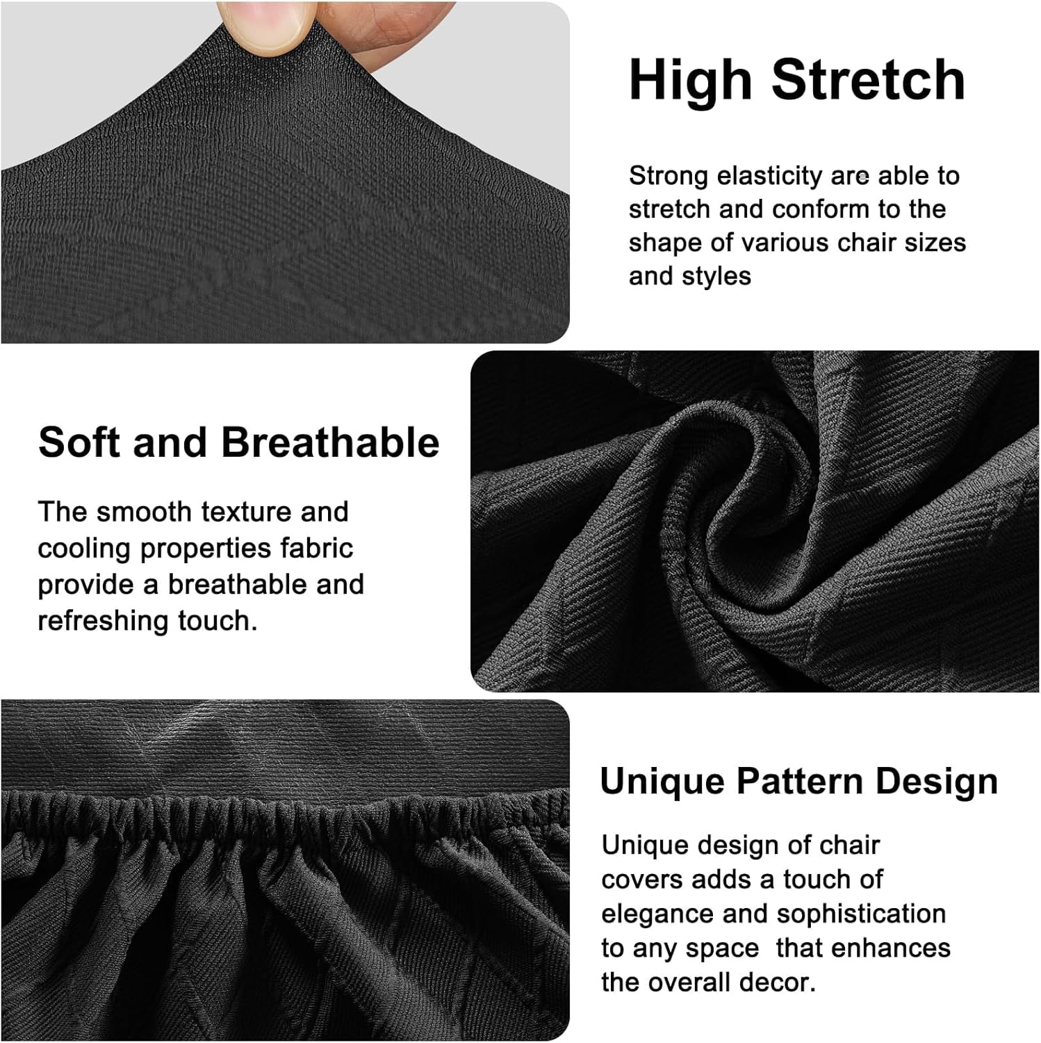 Lebaley Waterproof Stretch Bench Cover – Quilted Pattern, Elastic Rectangular Bench Seat Cover, Washable Bench Slipcover for Dining Room, Entryway & Kitchen (Black)