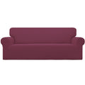 Easy-Going Stretch Sofa Slipcover 1-Piece Sofa Cover Furniture Protector Couch Soft with Elastic Bottom for Kids, Polyester Spandex Jacquard Fabric Small Checks (Sofa, Black)