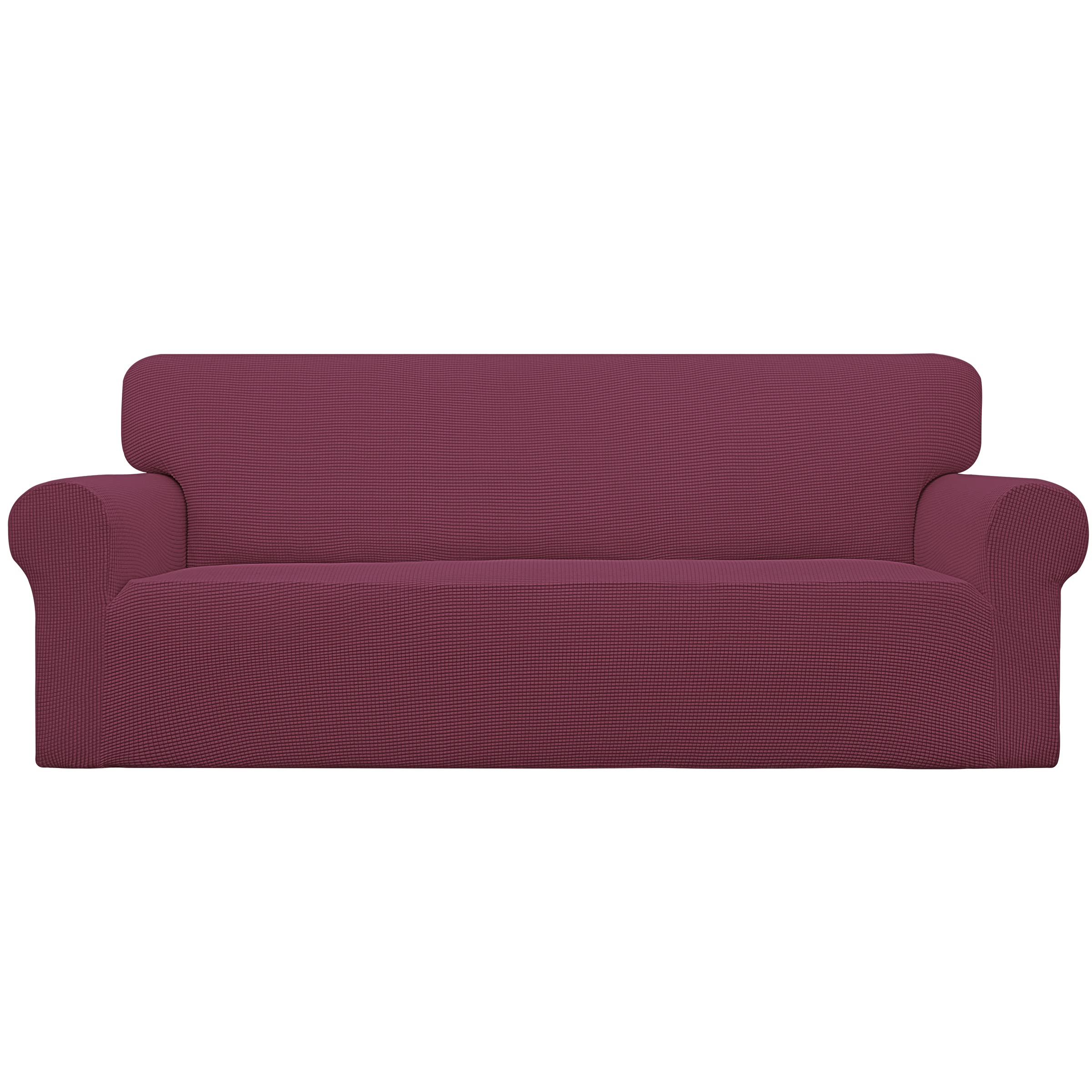 Easy-Going Stretch Sofa Slipcover 1-Piece Sofa Cover Furniture Protector Couch Soft with Elastic Bottom for Kids, Polyester Spandex Jacquard Fabric Small Checks (Sofa, Dark Gray)