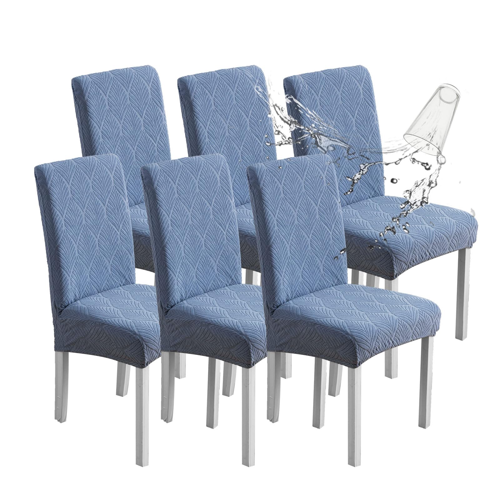 Chair Covers for Dining Chairs,100% Waterproof Dining Chair Covers Set of 4,Removable Stretch Parsons Slip,Washable Seat Protector for Kitchen Beige