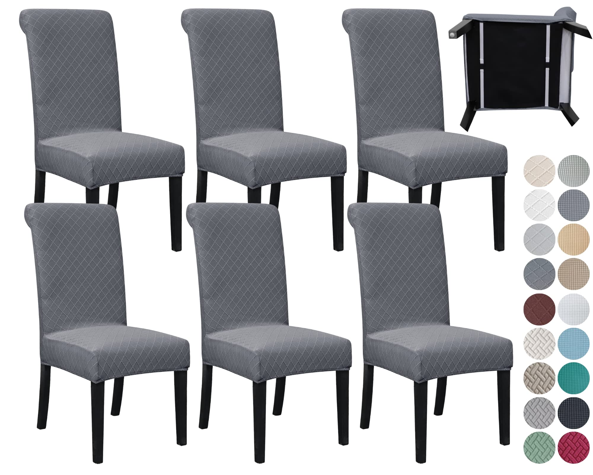 SPRINGRICO 4 Pack Dining Room Chair Covers with seat Belt, Stretch Parsons Chair Slipcover Washable Kitchen Dining Chair Cover Removable Seat Protector Set of 4, S3- Warm Cream
