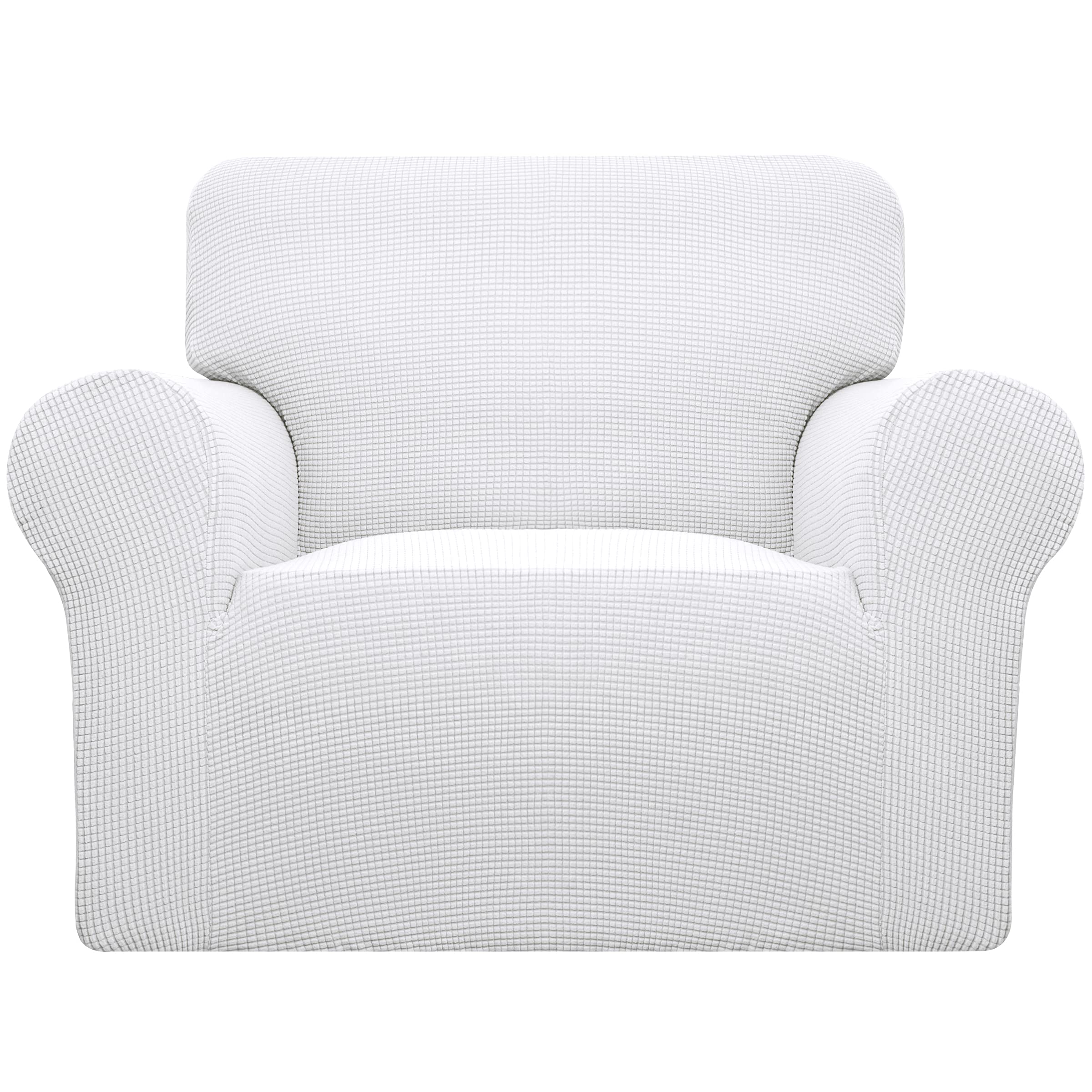 Easy-Going Stretch Sofa Slipcover 1-Piece Sofa Cover Furniture Protector Couch Soft with Elastic Bottom for Kids, Polyester Spandex Jacquard Fabric Small Checks (Sofa, Dark Gray)