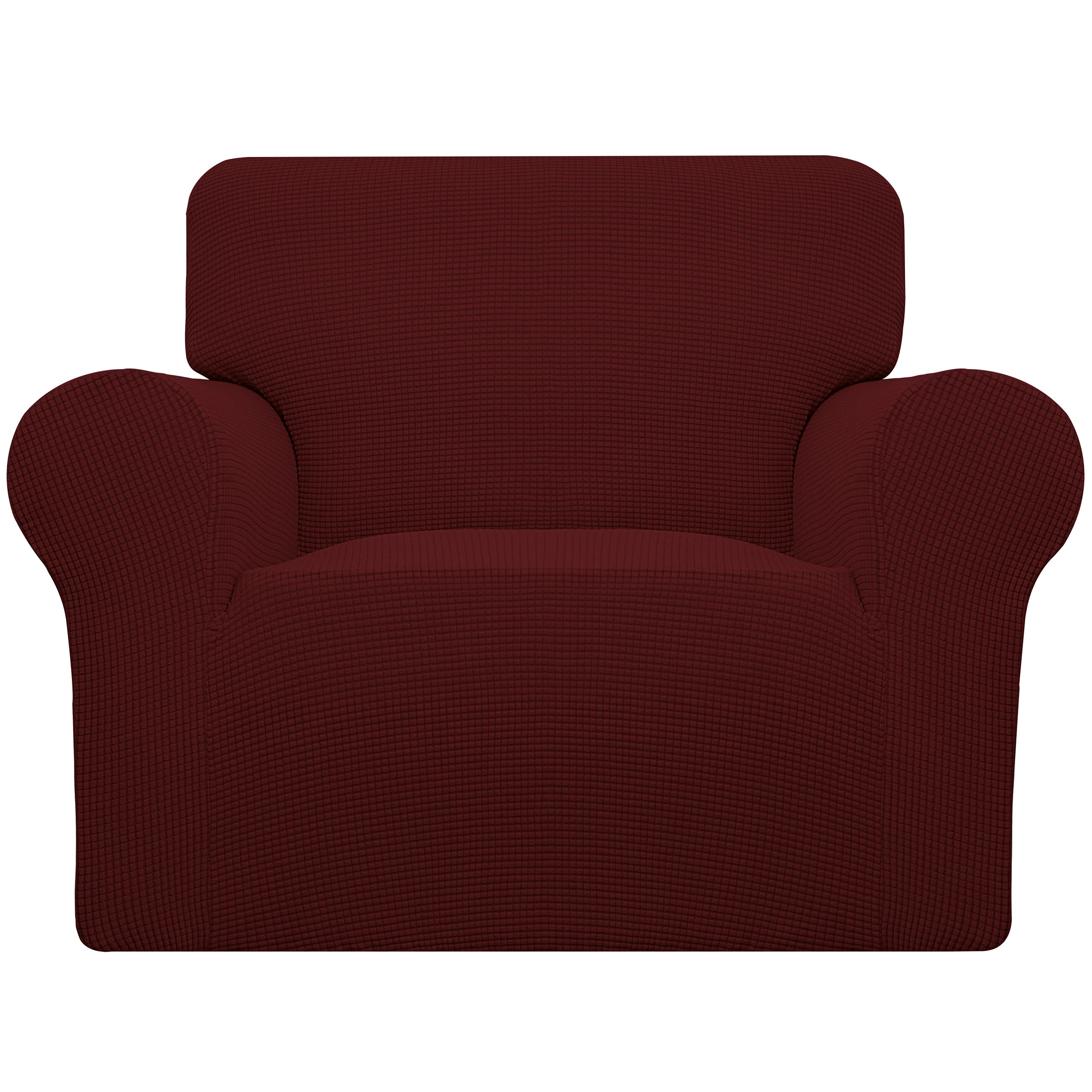 Easy-Going Stretch Sofa Slipcover 1-Piece Sofa Cover Furniture Protector Couch Soft with Elastic Bottom for Kids, Polyester Spandex Jacquard Fabric Small Checks (Sofa, Black)