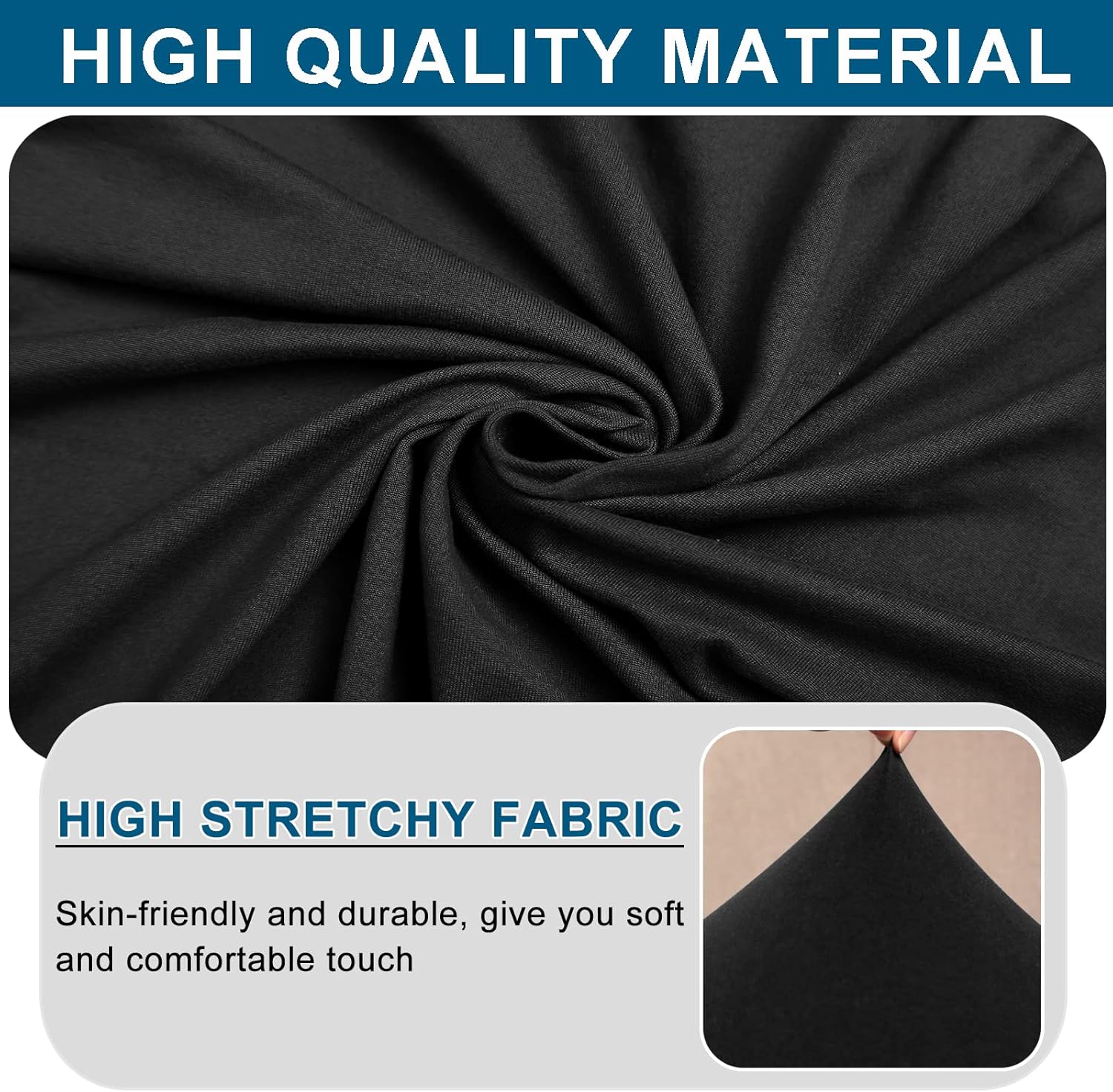 WOMACO Dining Room Bench Covers Stretch Spandex Upholstered Bench Seat Cushion Slipcovers for Kitchen Dining Bench Seat Protector (Black, Medium)