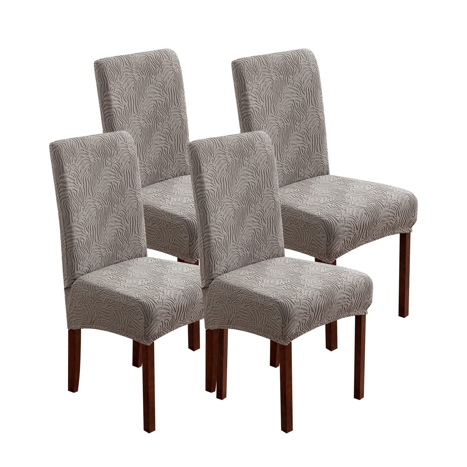 Dining Chair Covers, Chair Covers for Dining Room Stretch Parsons Chair Slipcover, for Dining Room Kitchen Chair Protector Cover, Removable, Washable (Beige, 6 Pack)