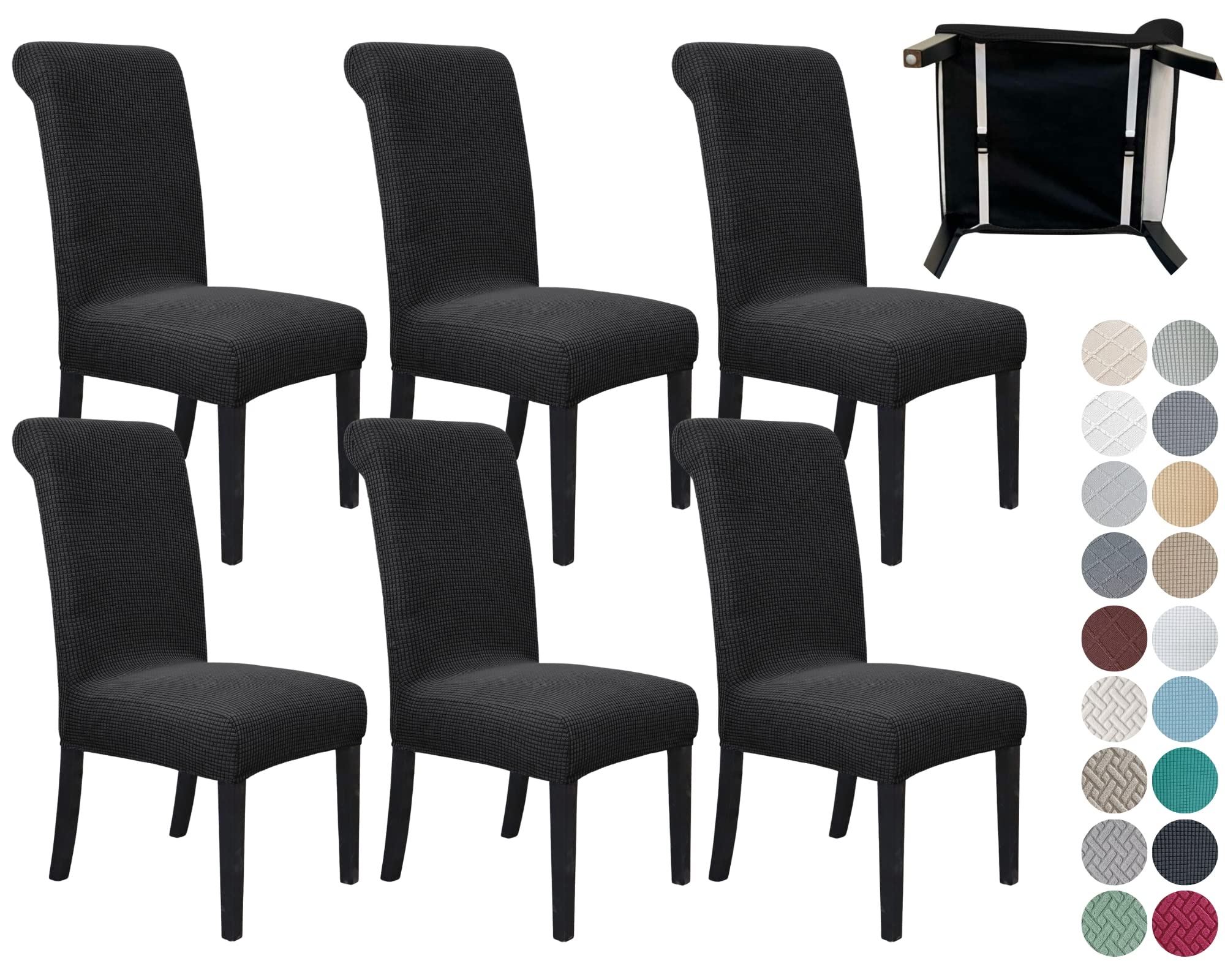 SPRINGRICO 4 Pack Dining Room Chair Covers with seat Belt, Stretch Parsons Chair Slipcover Washable Kitchen Dining Chair Cover Removable Seat Protector Set of 4, S3- Warm Cream
