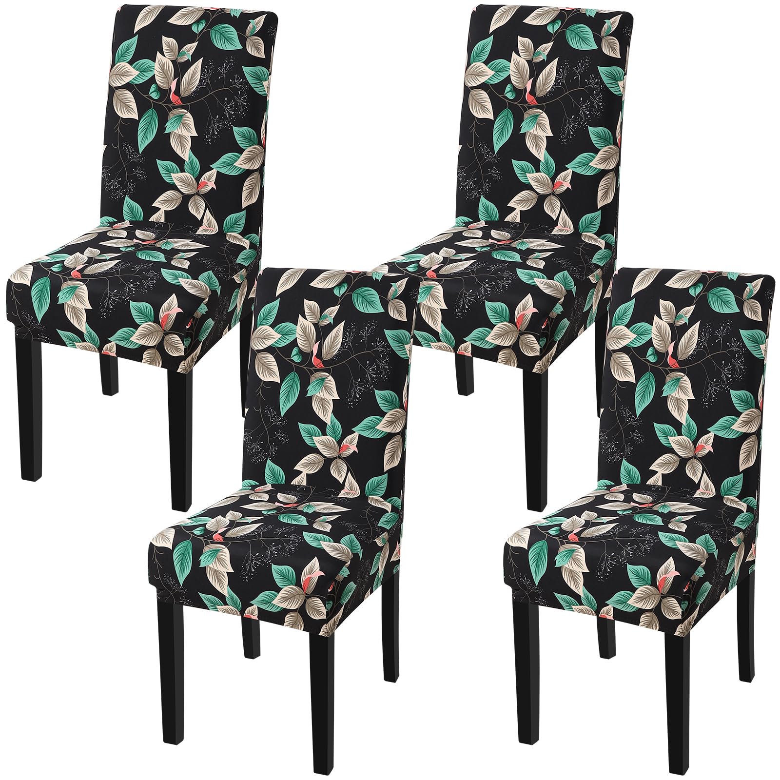 Fuloon Chair Covers for Dining Room 6 Pack, Solid Stretch Dining Chair Covers, Washable Kitchen Slip Covers, Parson Chair Covers Set of 6 (Gray Lotus, 6 Pack)