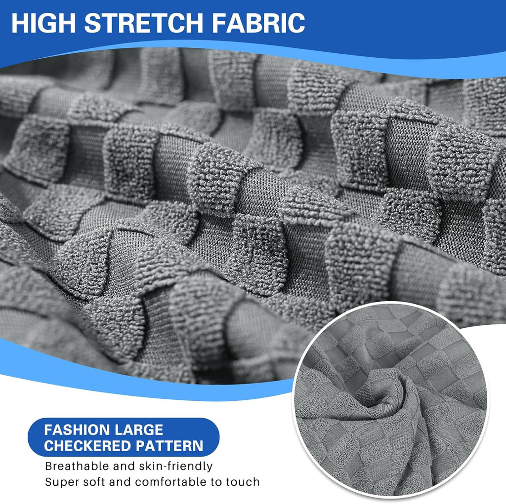 MAXIJIN 4 Piece Couch Covers for 3 Cushion Couch Super Stretch Non Slip Couch Cover for Dogs Pet Friendly Elastic Jacquard Furniture Protector Sofa Slipcovers (Sofa, Light Gray)