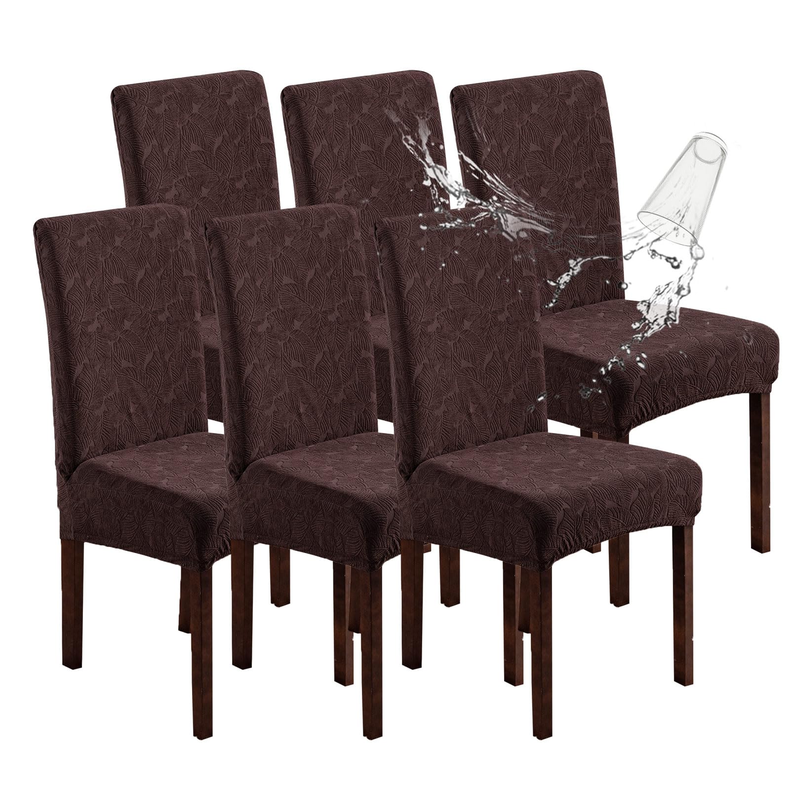 Waterproof Dining Chair Covers, Chair Covers for Dining Room Stretch Parsons Chair Slipcover, for Dining Room Kitchen Chair Protector Cover, Removable, Washable