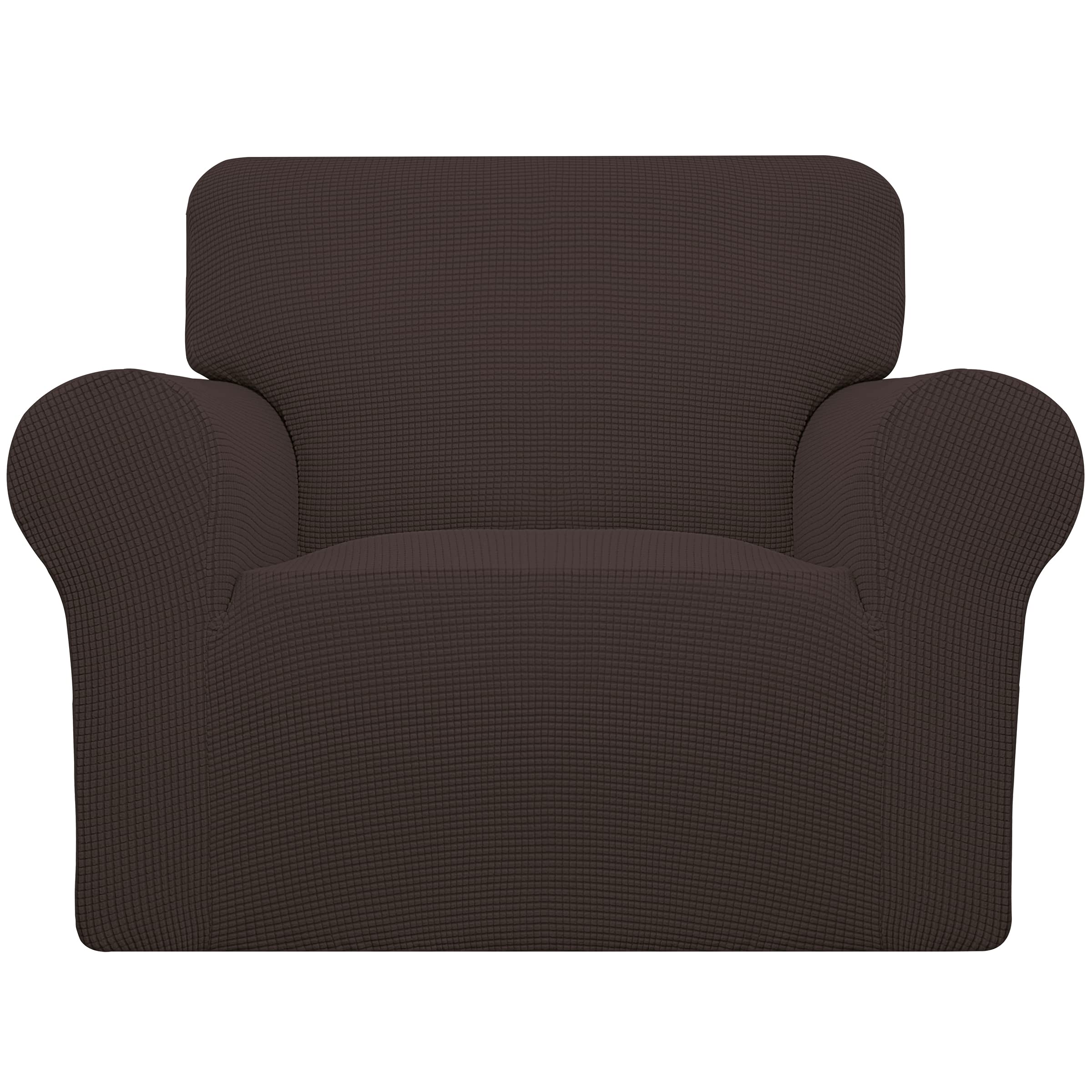 Easy-Going Stretch Sofa Slipcover 1-Piece Sofa Cover Furniture Protector Couch Soft with Elastic Bottom for Kids, Polyester Spandex Jacquard Fabric Small Checks (Sofa, Dark Gray)
