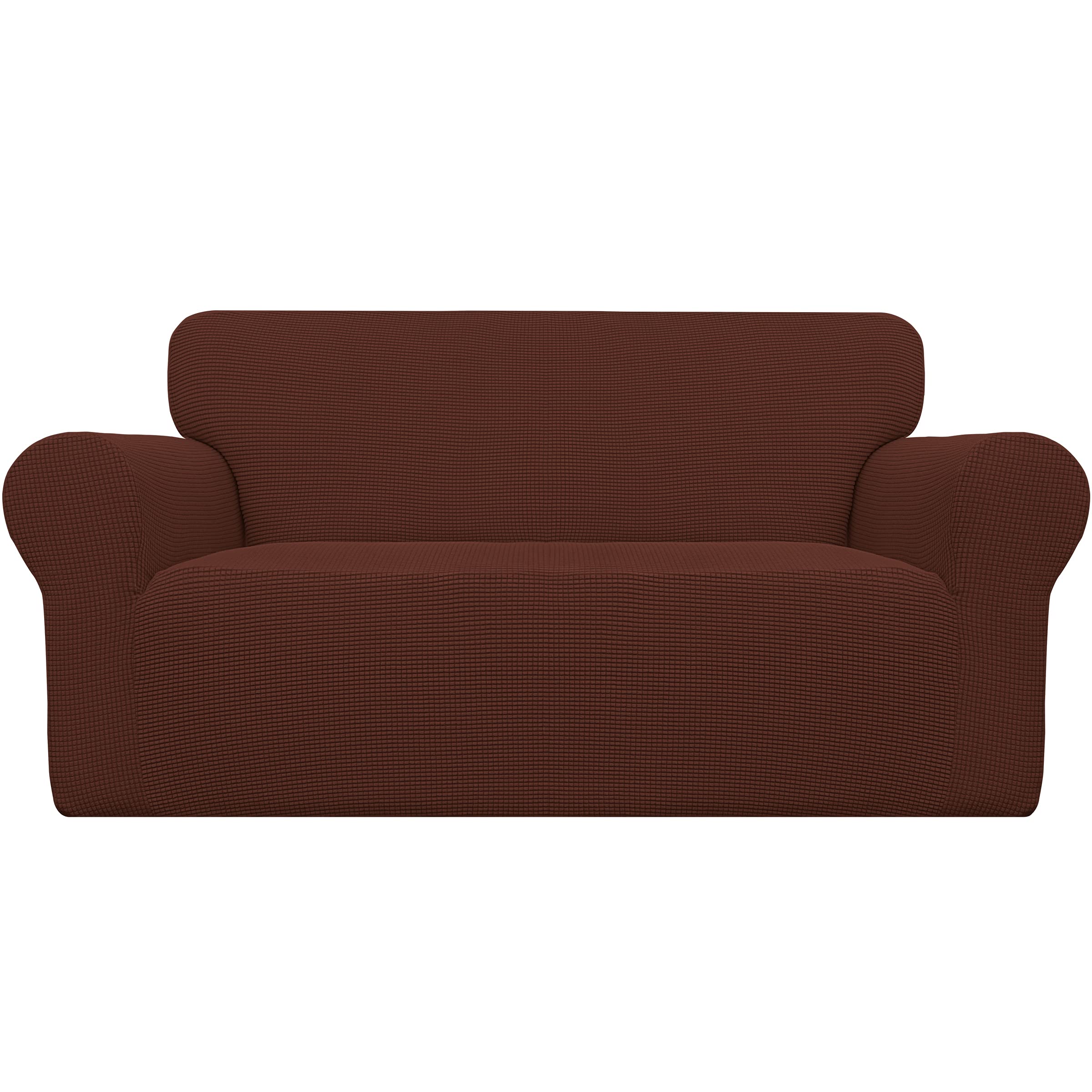 Easy-Going Stretch Sofa Slipcover 1-Piece Sofa Cover Furniture Protector Couch Soft with Elastic Bottom for Kids, Polyester Spandex Jacquard Fabric Small Checks (Sofa, Dark Gray)