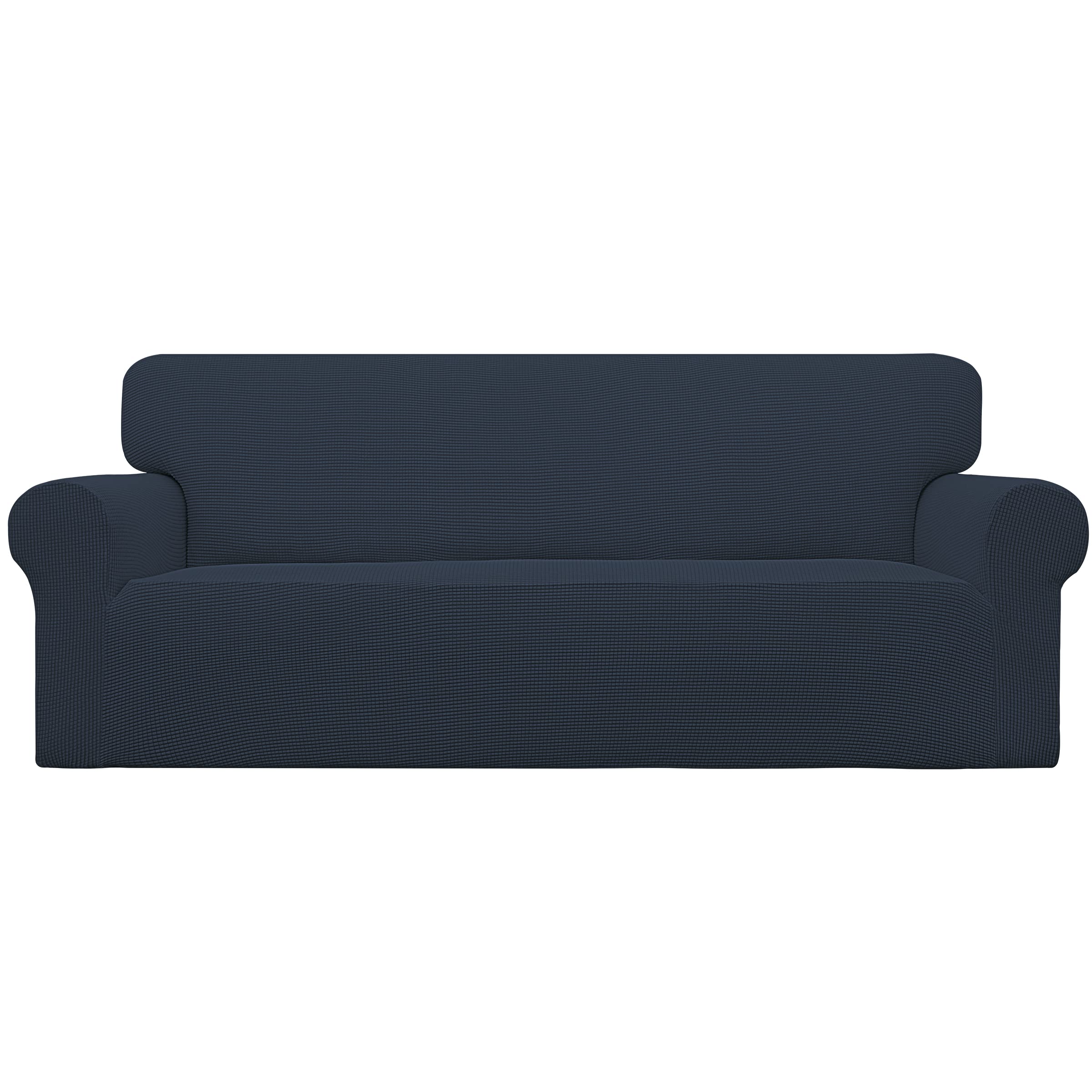 Easy-Going Stretch Sofa Slipcover 1-Piece Sofa Cover Furniture Protector Couch Soft with Elastic Bottom for Kids, Polyester Spandex Jacquard Fabric Small Checks (Sofa, Dark Gray)