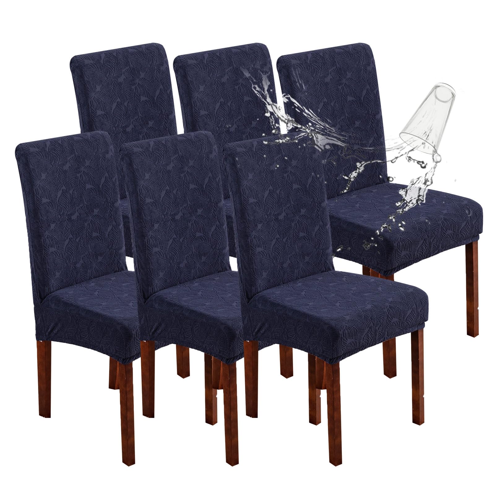 Waterproof Dining Chair Covers, Chair Covers for Dining Room Stretch Parsons Chair Slipcover, for Dining Room Kitchen Chair Protector Cover, Removable, Washable