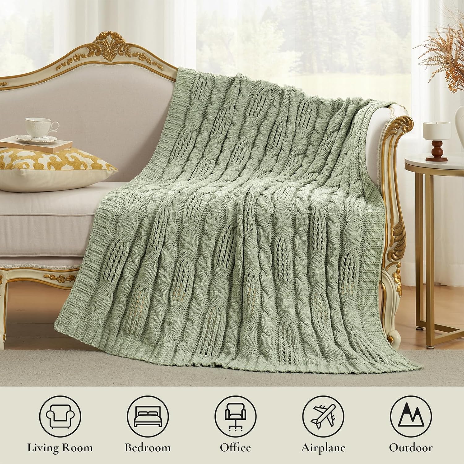 Chunky Knit Throw Blanket