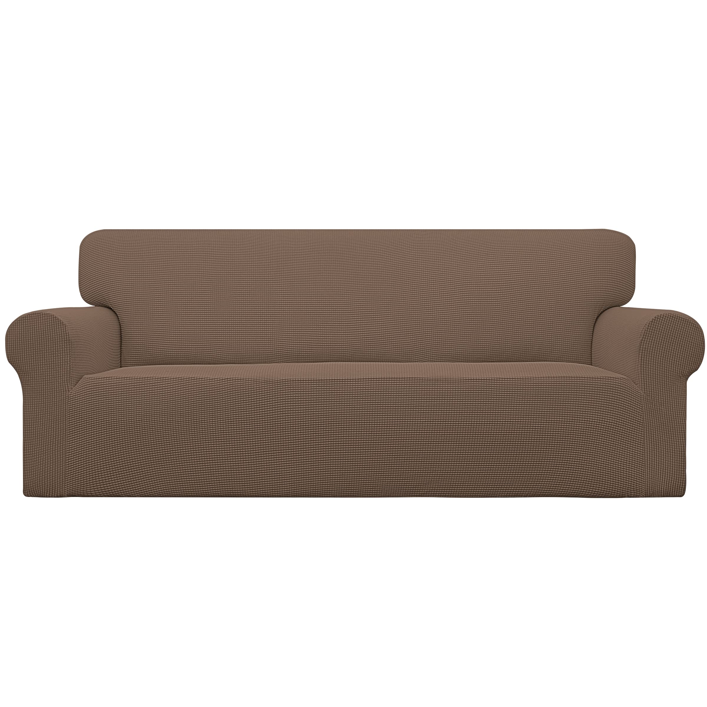 Easy-Going Stretch Sofa Slipcover 1-Piece Sofa Cover Furniture Protector Couch Soft with Elastic Bottom for Kids, Polyester Spandex Jacquard Fabric Small Checks (Sofa, Dark Gray)