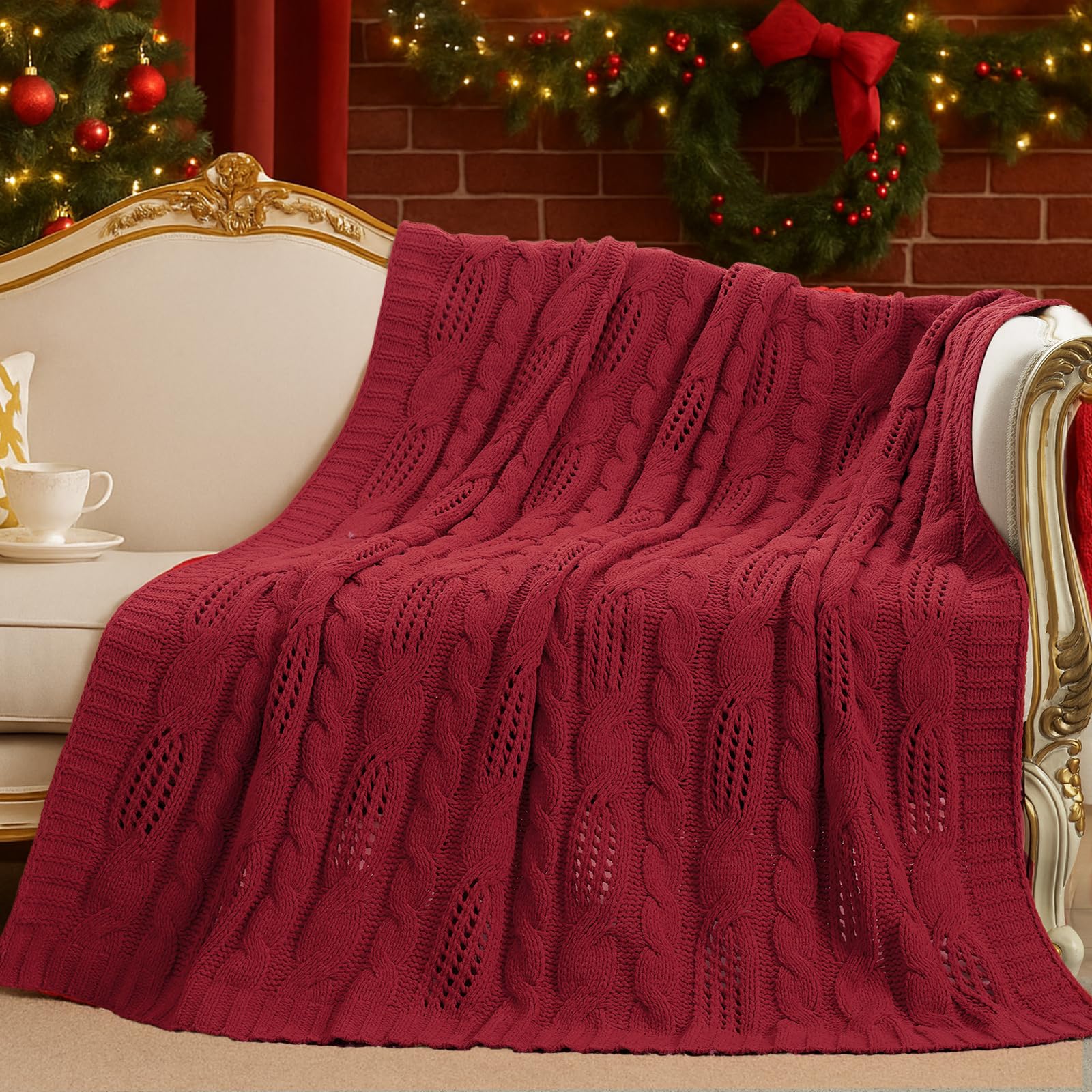 Home Chunky Knit Throw Blanket
