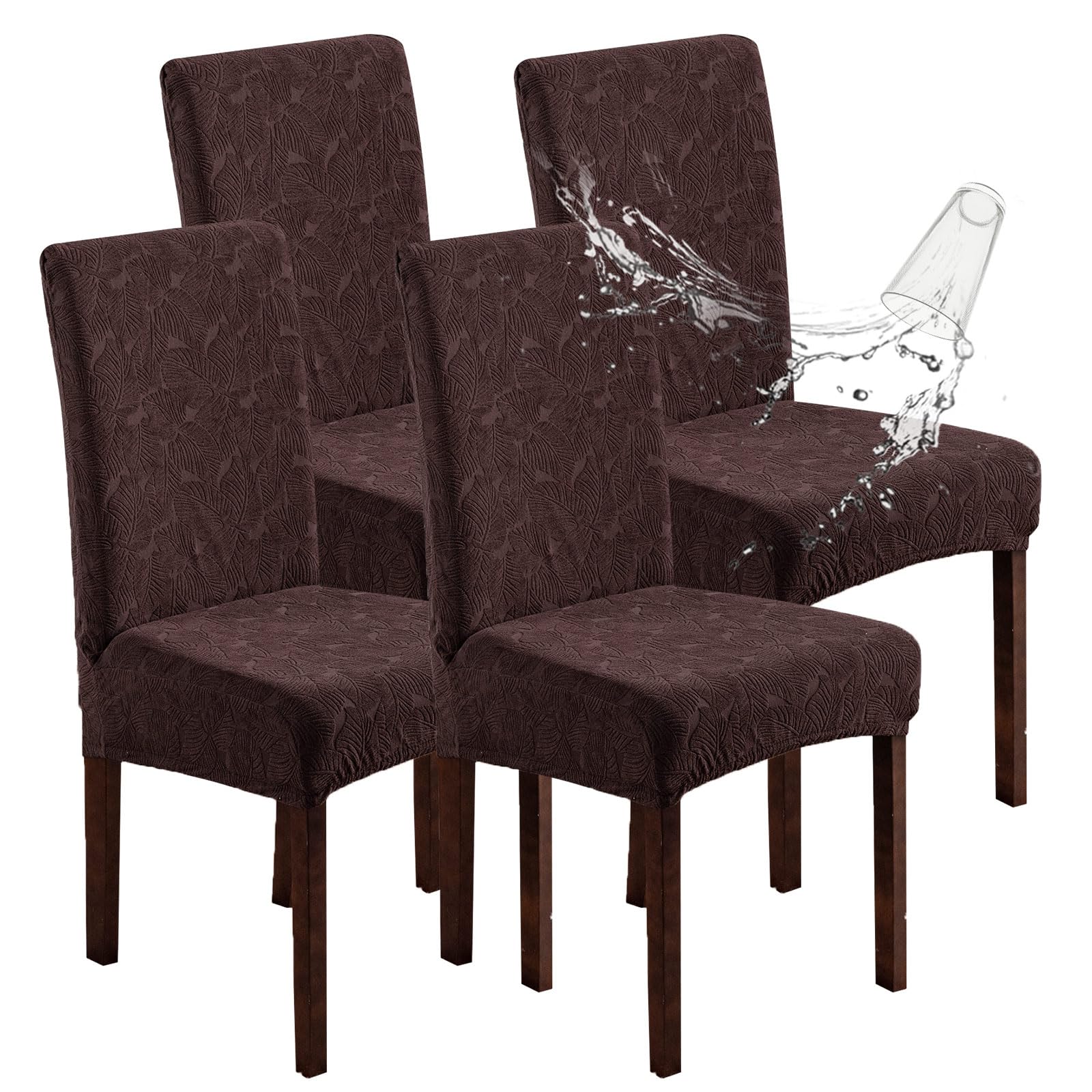Waterproof Dining Chair Covers, Chair Covers for Dining Room Stretch Parsons Chair Slipcover, for Dining Room Kitchen Chair Protector Cover, Removable, Washable