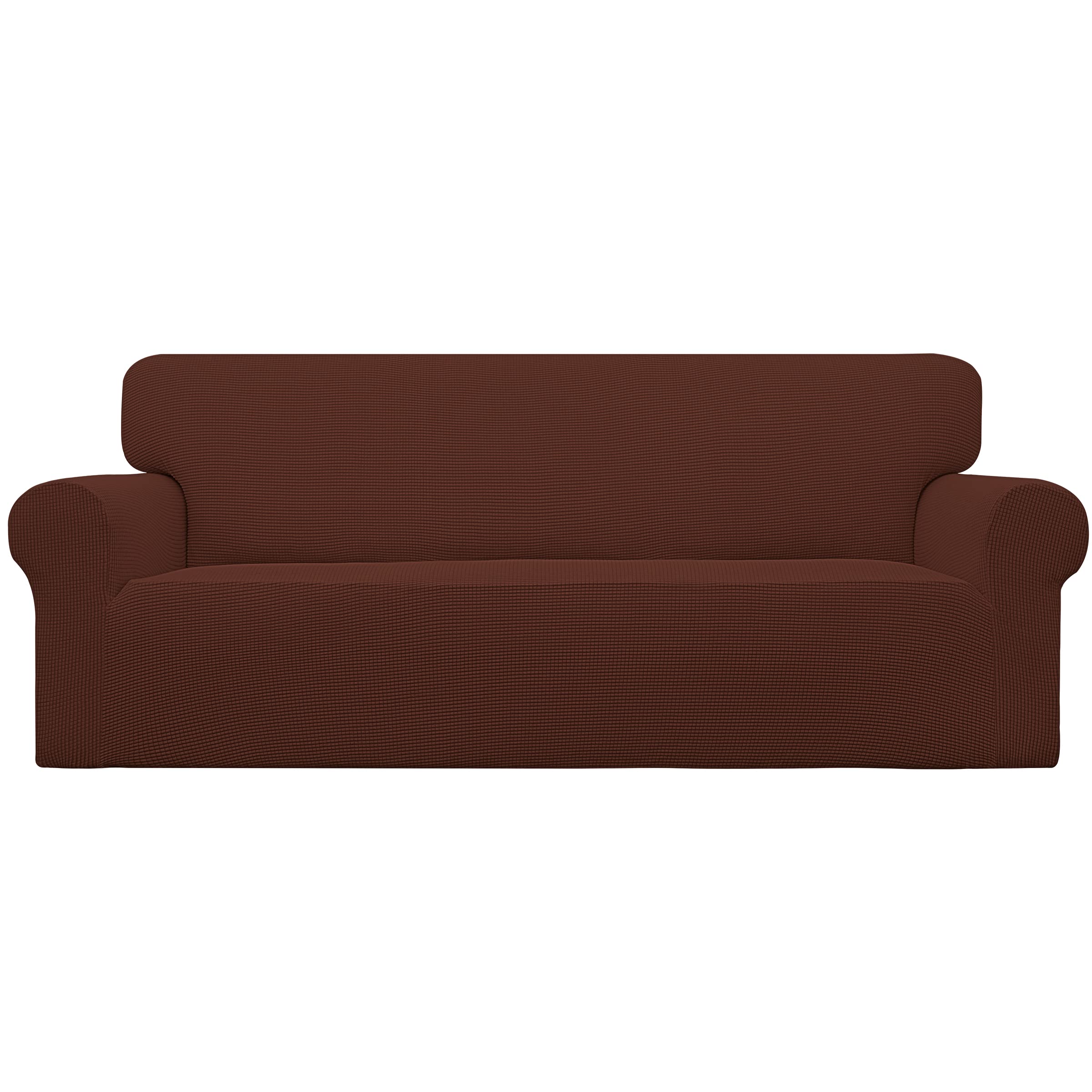 Easy-Going Stretch Sofa Slipcover 1-Piece Sofa Cover Furniture Protector Couch Soft with Elastic Bottom for Kids, Polyester Spandex Jacquard Fabric Small Checks (Sofa, Black)