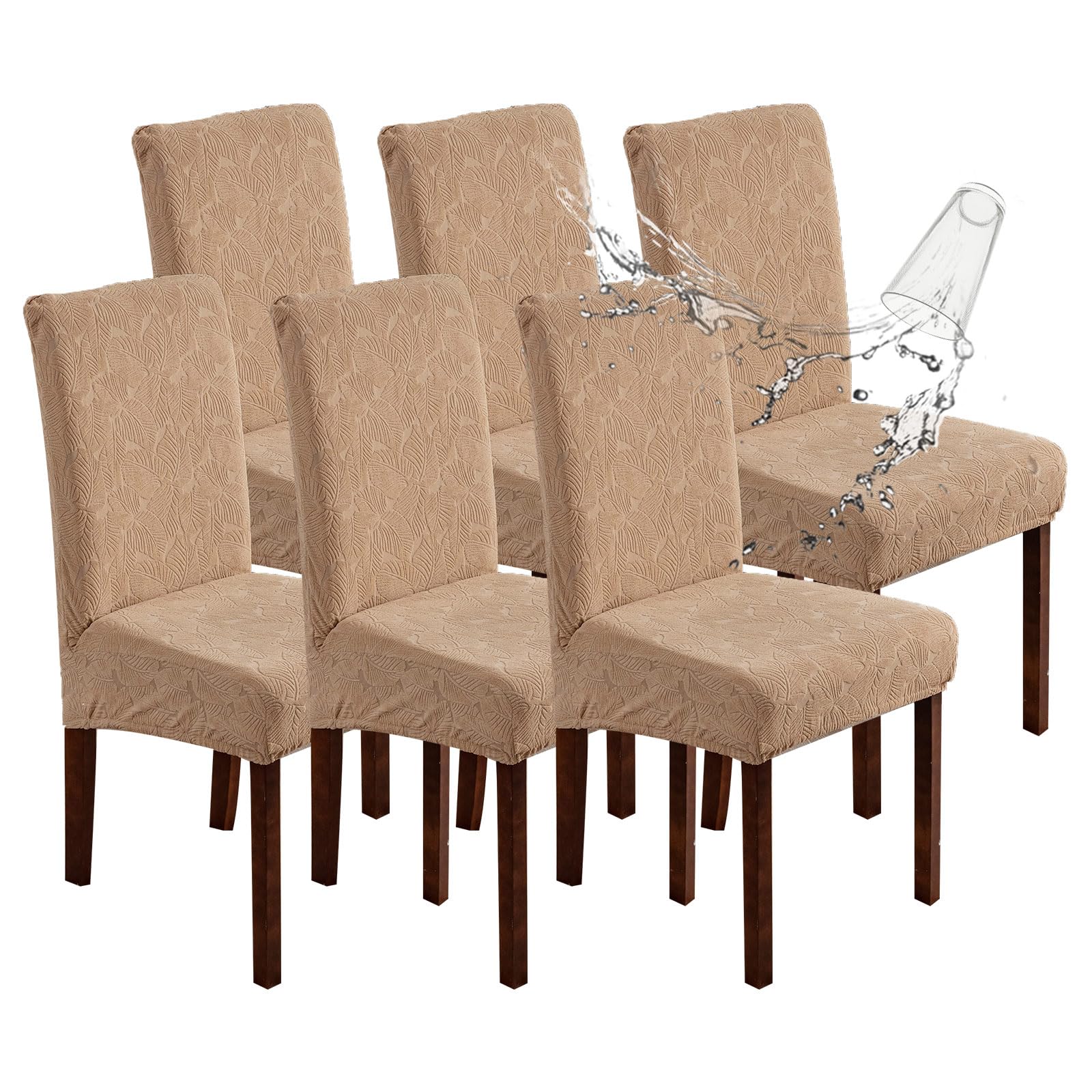 Waterproof Dining Chair Covers, Chair Covers for Dining Room Stretch Parsons Chair Slipcover, for Dining Room Kitchen Chair Protector Cover, Removable, Washable