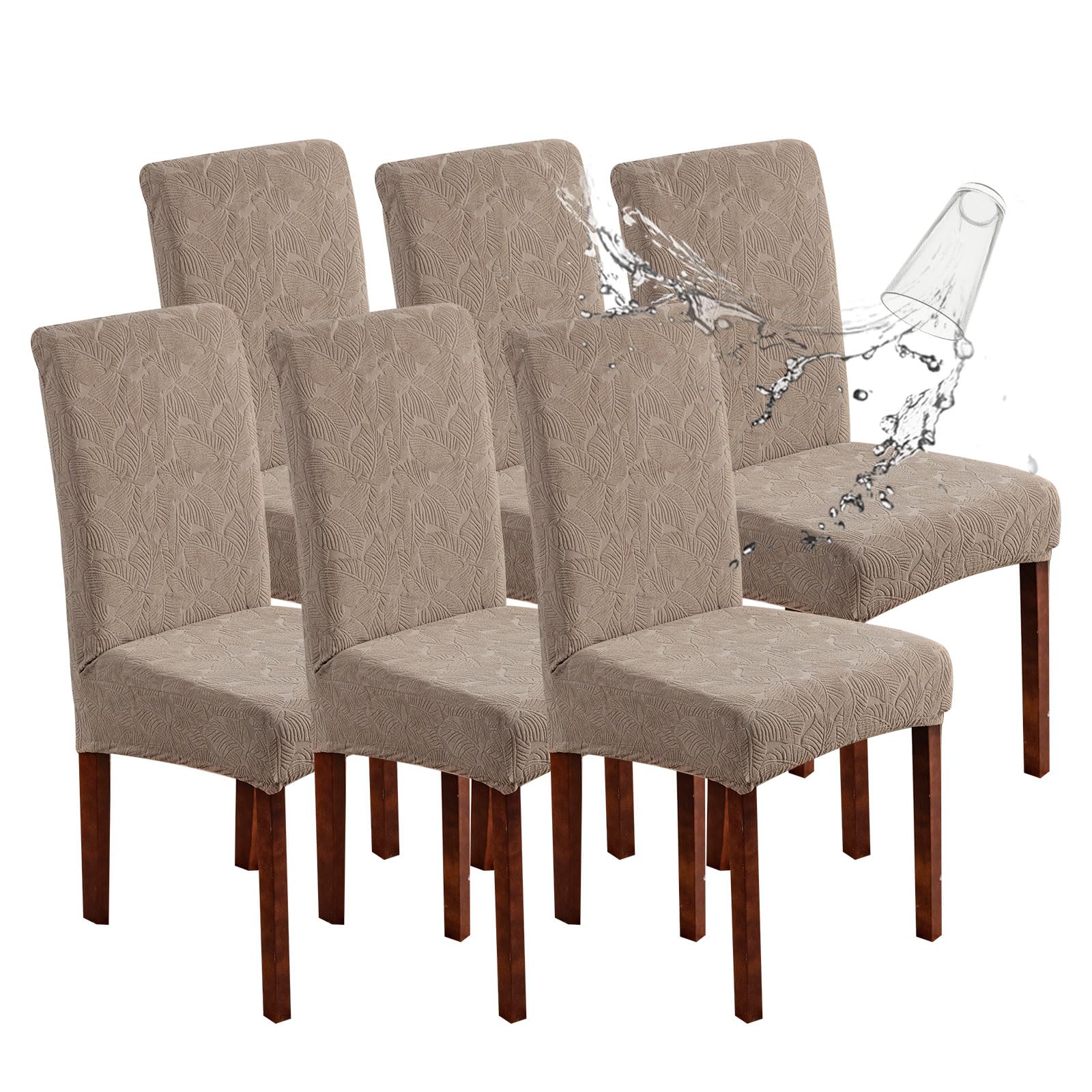 Waterproof Dining Chair Covers, Chair Covers for Dining Room Stretch Parsons Chair Slipcover, for Dining Room Kitchen Chair Protector Cover, Removable, Washable