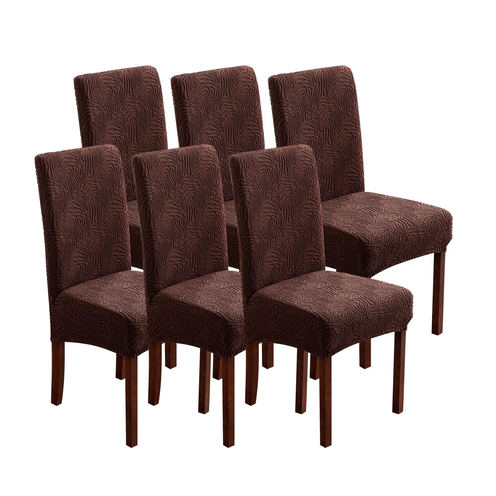 Dining Chair Covers, Chair Covers for Dining Room Stretch Parsons Chair Slipcover, for Dining Room Kitchen Chair Protector Cover, Removable, Washable (Beige, 6 Pack)