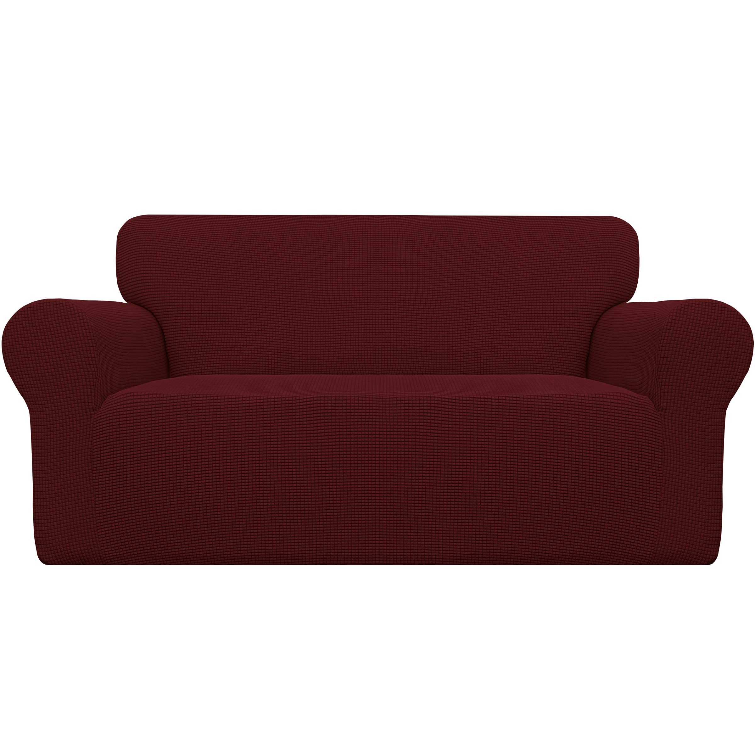 Easy-Going Stretch Sofa Slipcover 1-Piece Sofa Cover Furniture Protector Couch Soft with Elastic Bottom for Kids, Polyester Spandex Jacquard Fabric Small Checks (Sofa, Black)