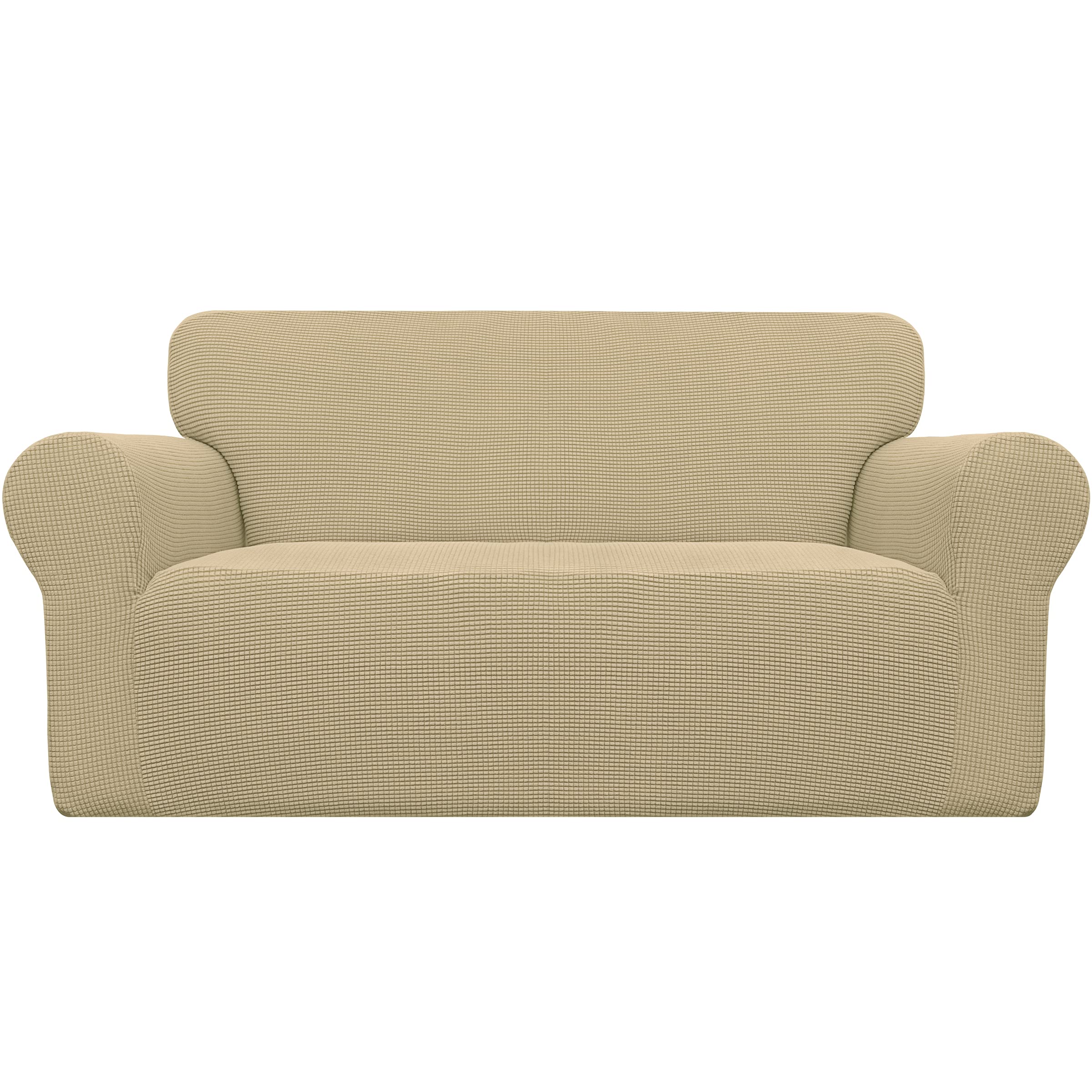 Easy-Going Stretch Sofa Slipcover 1-Piece Sofa Cover Furniture Protector Couch Soft with Elastic Bottom for Kids, Polyester Spandex Jacquard Fabric Small Checks (Sofa, Dark Gray)