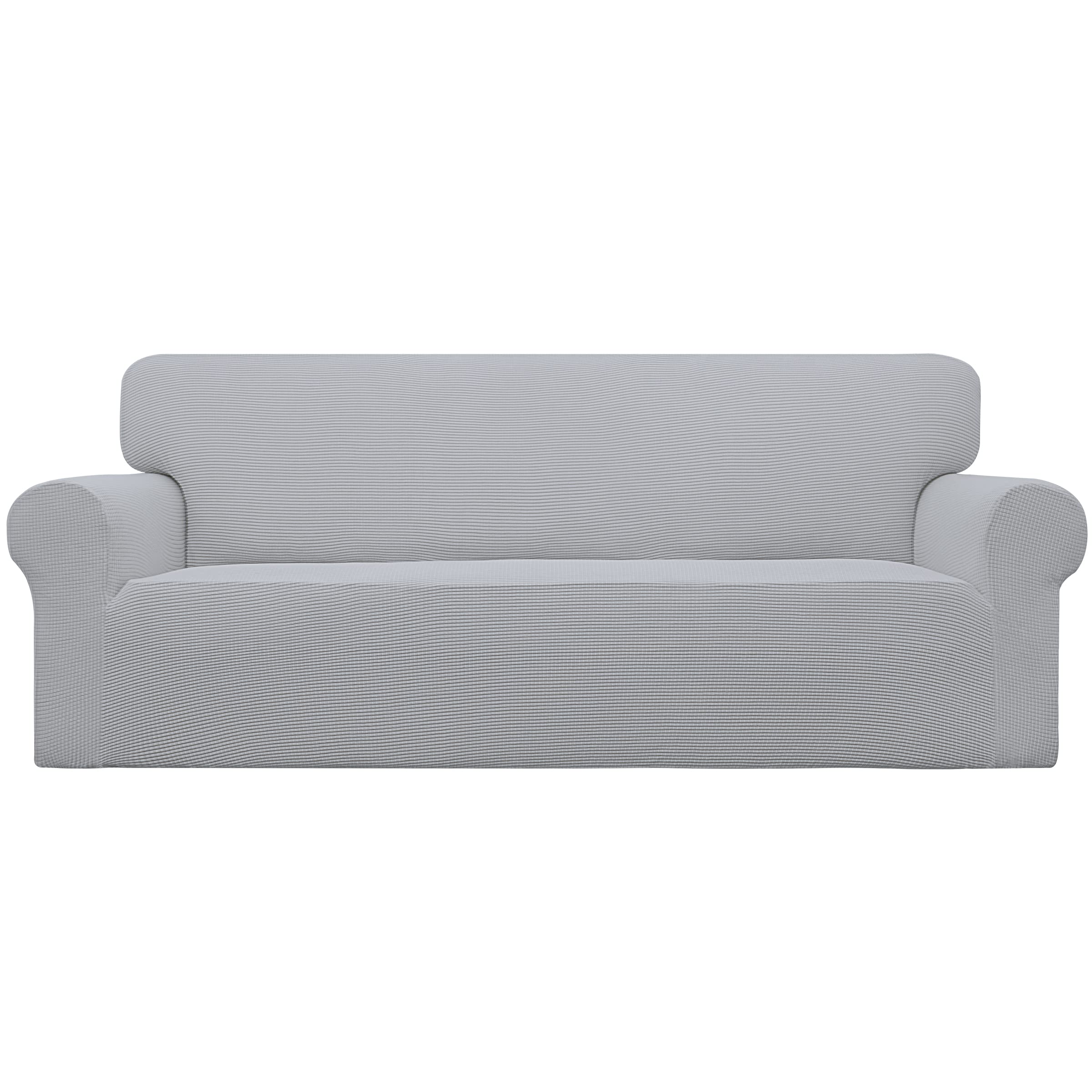 Easy-Going Stretch Sofa Slipcover 1-Piece Sofa Cover Furniture Protector Couch Soft with Elastic Bottom for Kids, Polyester Spandex Jacquard Fabric Small Checks (Sofa, Black)