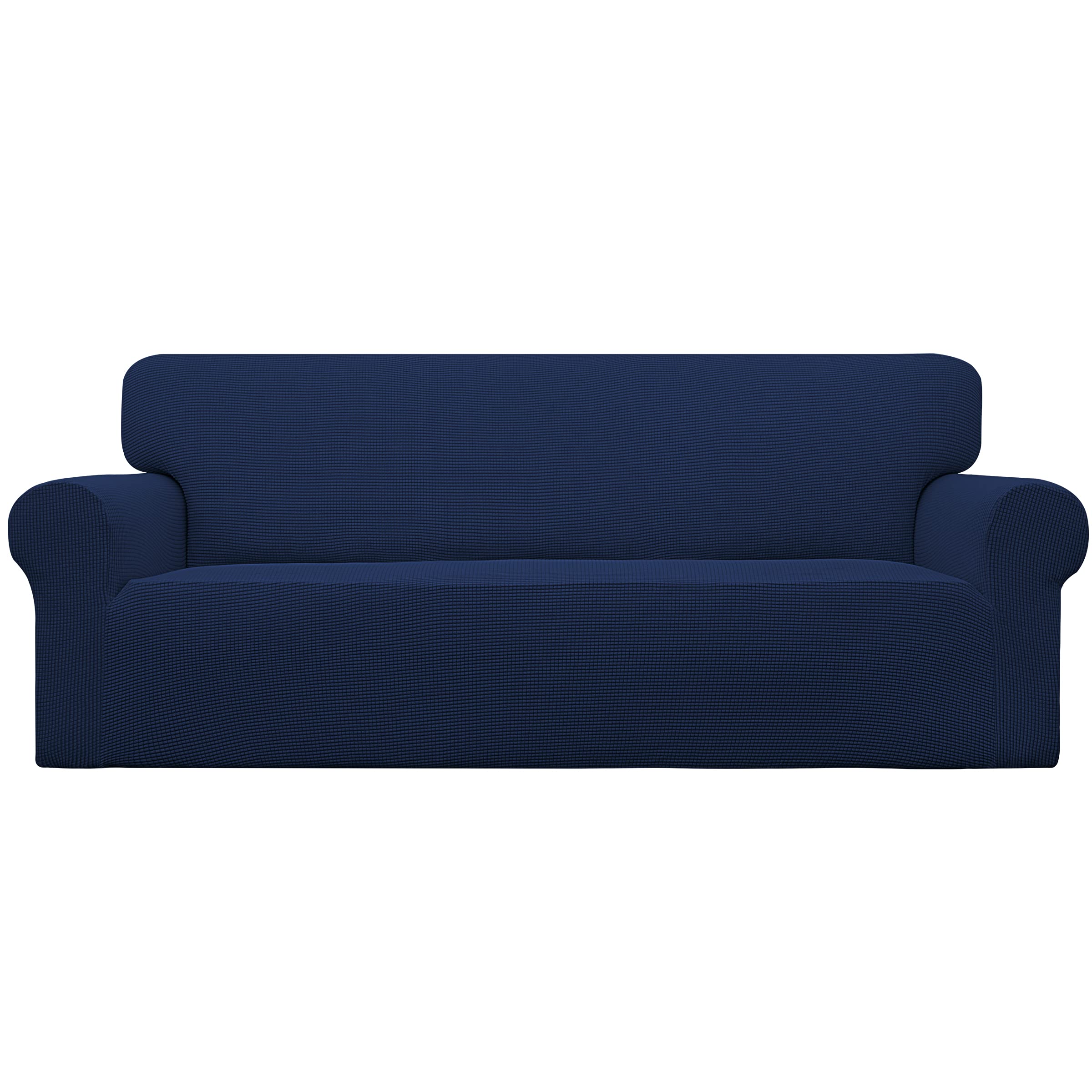 Easy-Going Stretch Sofa Slipcover 1-Piece Sofa Cover Furniture Protector Couch Soft with Elastic Bottom for Kids, Polyester Spandex Jacquard Fabric Small Checks (Sofa, Dark Gray)