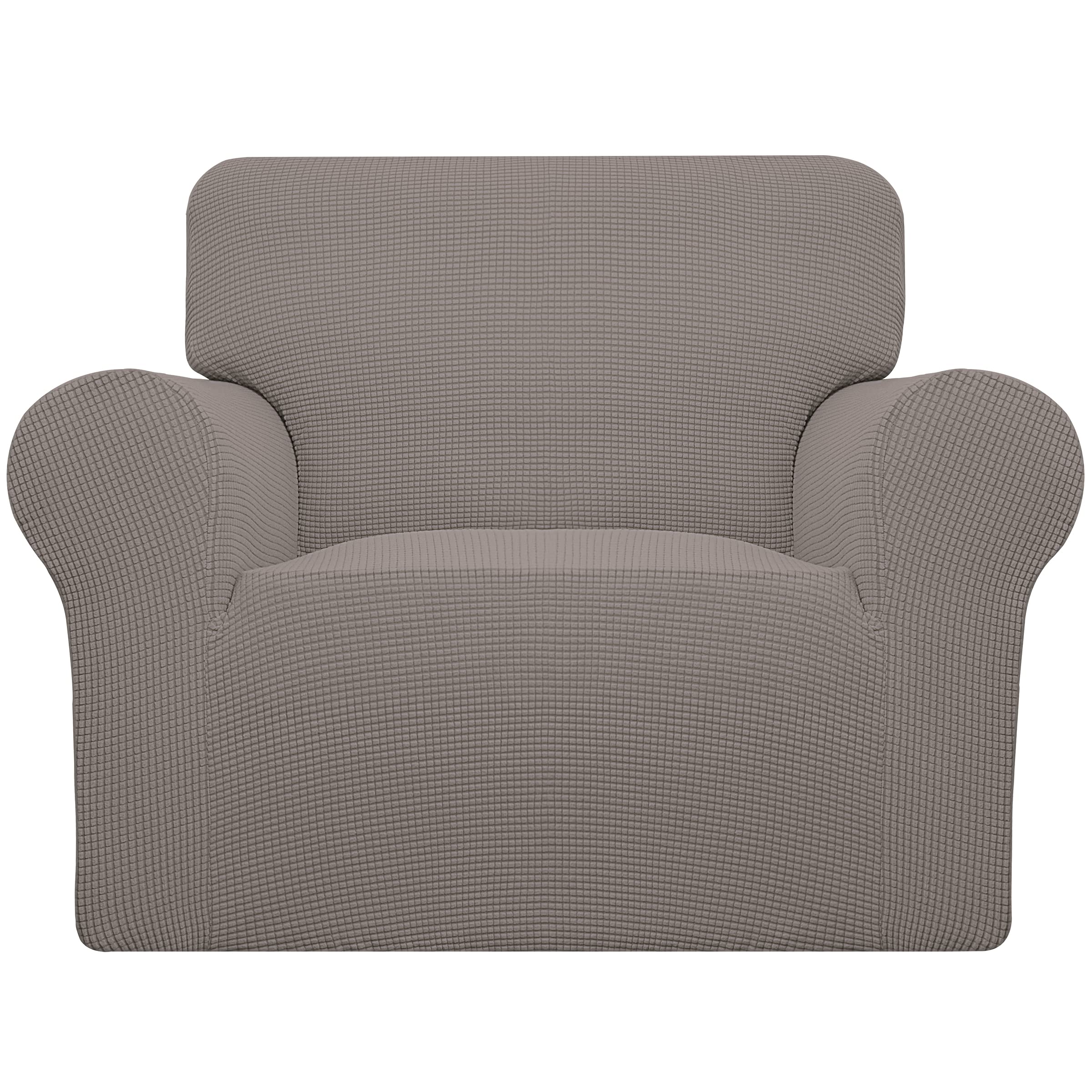 Easy-Going Stretch Sofa Slipcover 1-Piece Sofa Cover Furniture Protector Couch Soft with Elastic Bottom for Kids, Polyester Spandex Jacquard Fabric Small Checks (Sofa, Black)