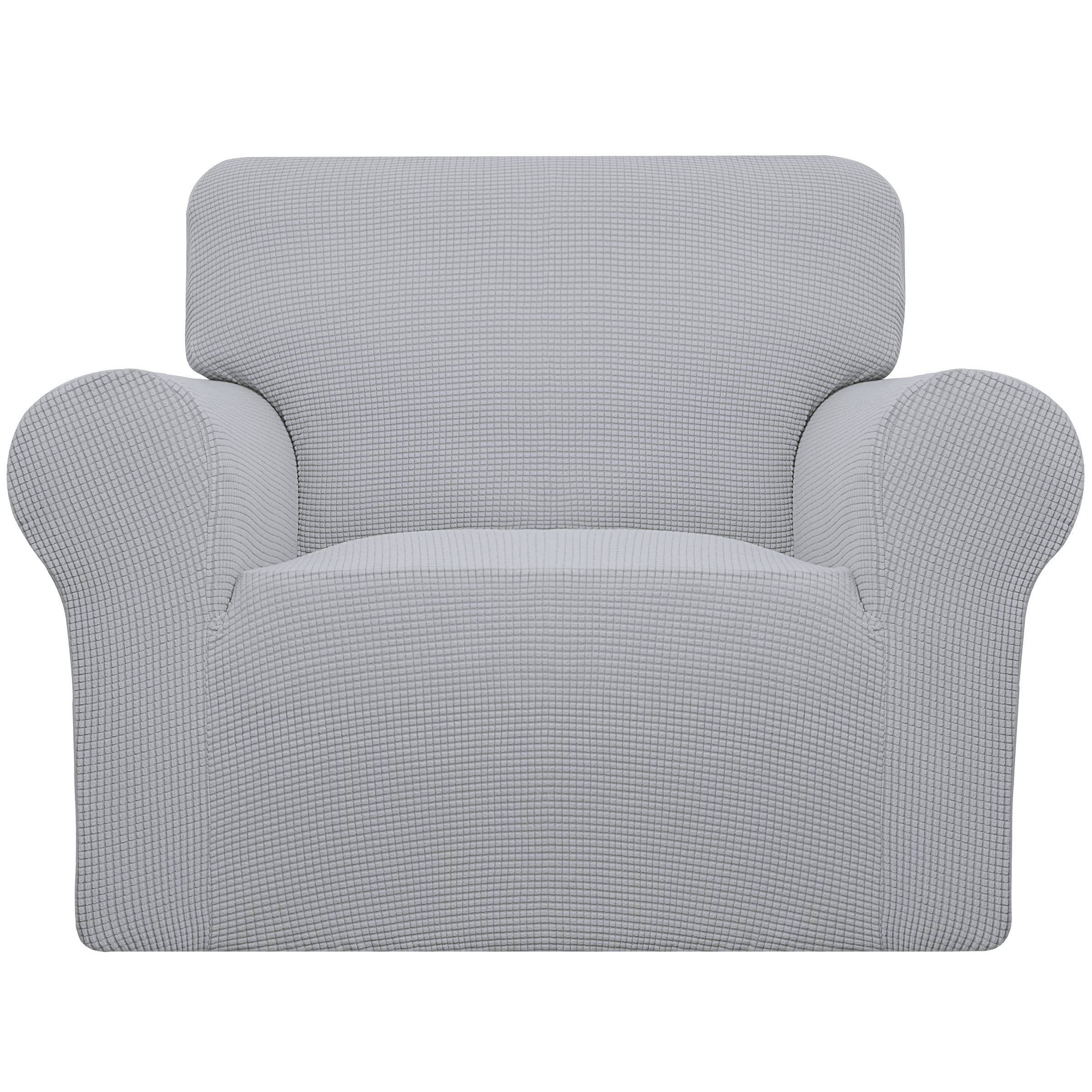 Easy-Going Stretch Sofa Slipcover 1-Piece Sofa Cover Furniture Protector Couch Soft with Elastic Bottom for Kids, Polyester Spandex Jacquard Fabric Small Checks (Sofa, Dark Gray)