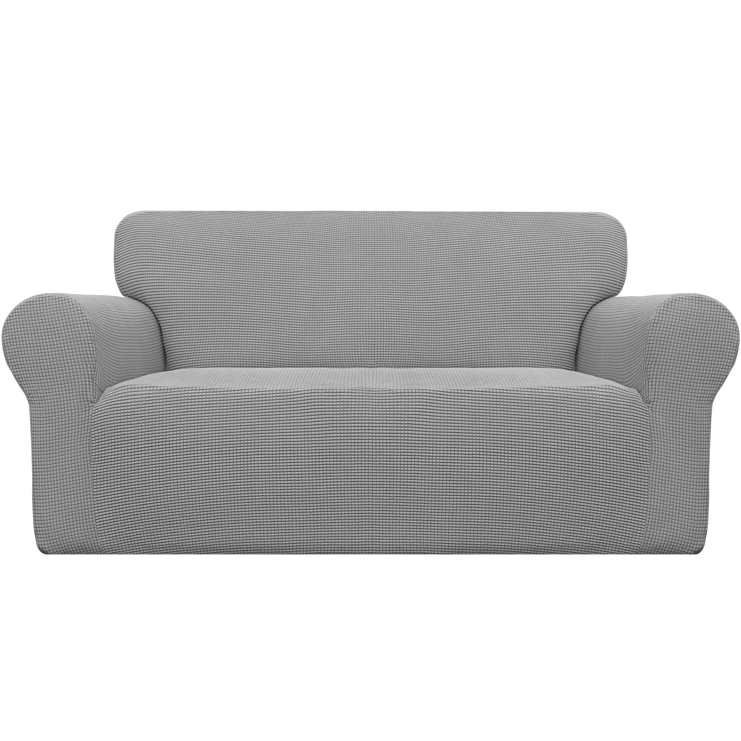 Easy-Going Stretch Sofa Slipcover 1-Piece Sofa Cover Furniture Protector Couch Soft with Elastic Bottom for Kids, Polyester Spandex Jacquard Fabric Small Checks (Sofa, Dark Gray)